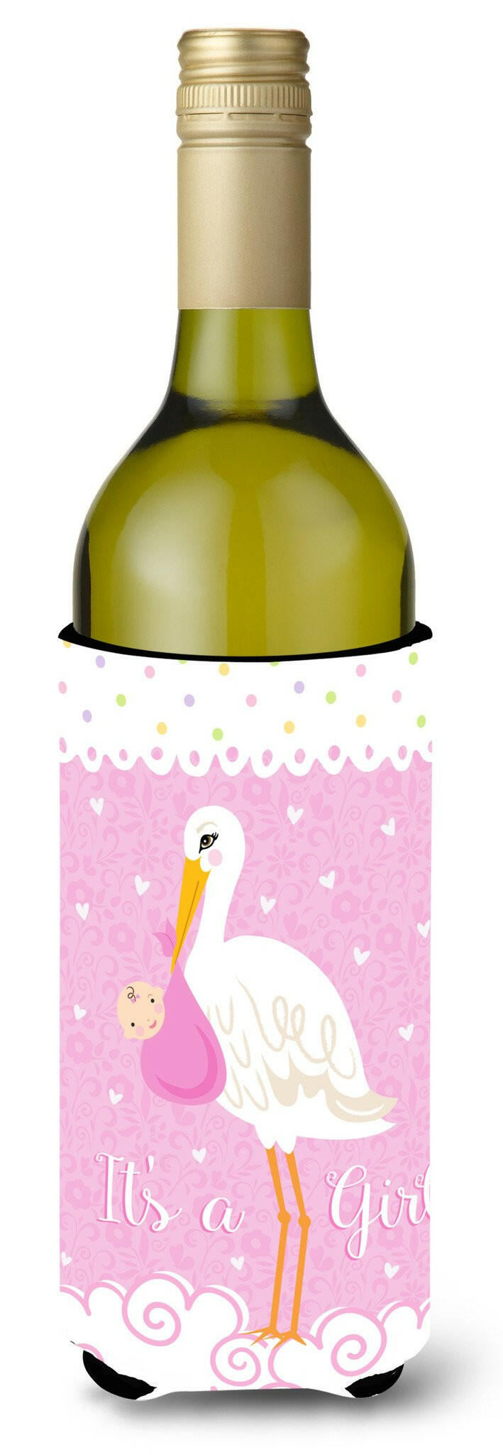 It's a Baby Girl Wine Bottle Beverage Insulator Hugger VHA3013LITERK by Caroline's Treasures