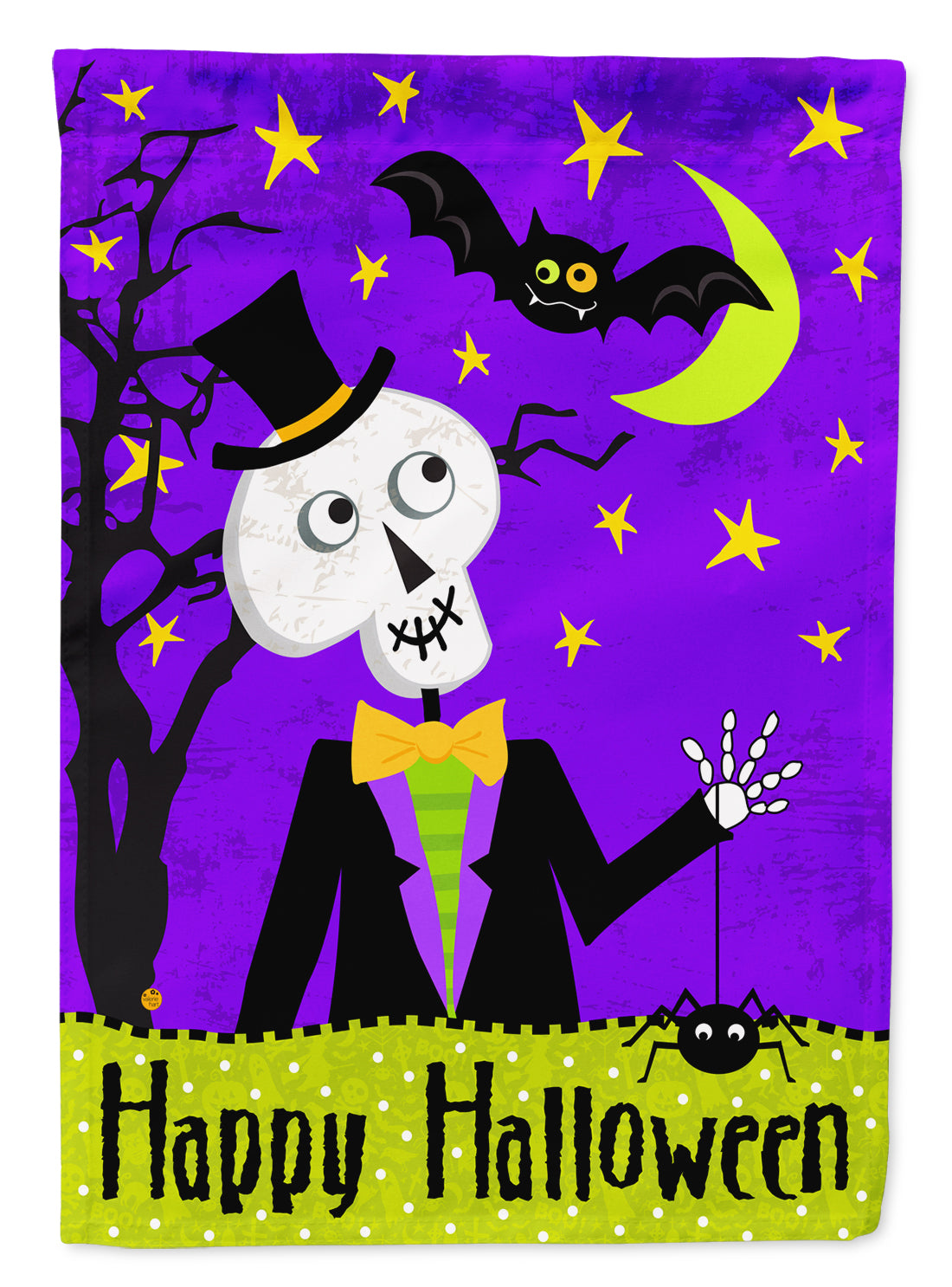 Happy Halloween Skeleton Flag Garden Size VHA3014GF.