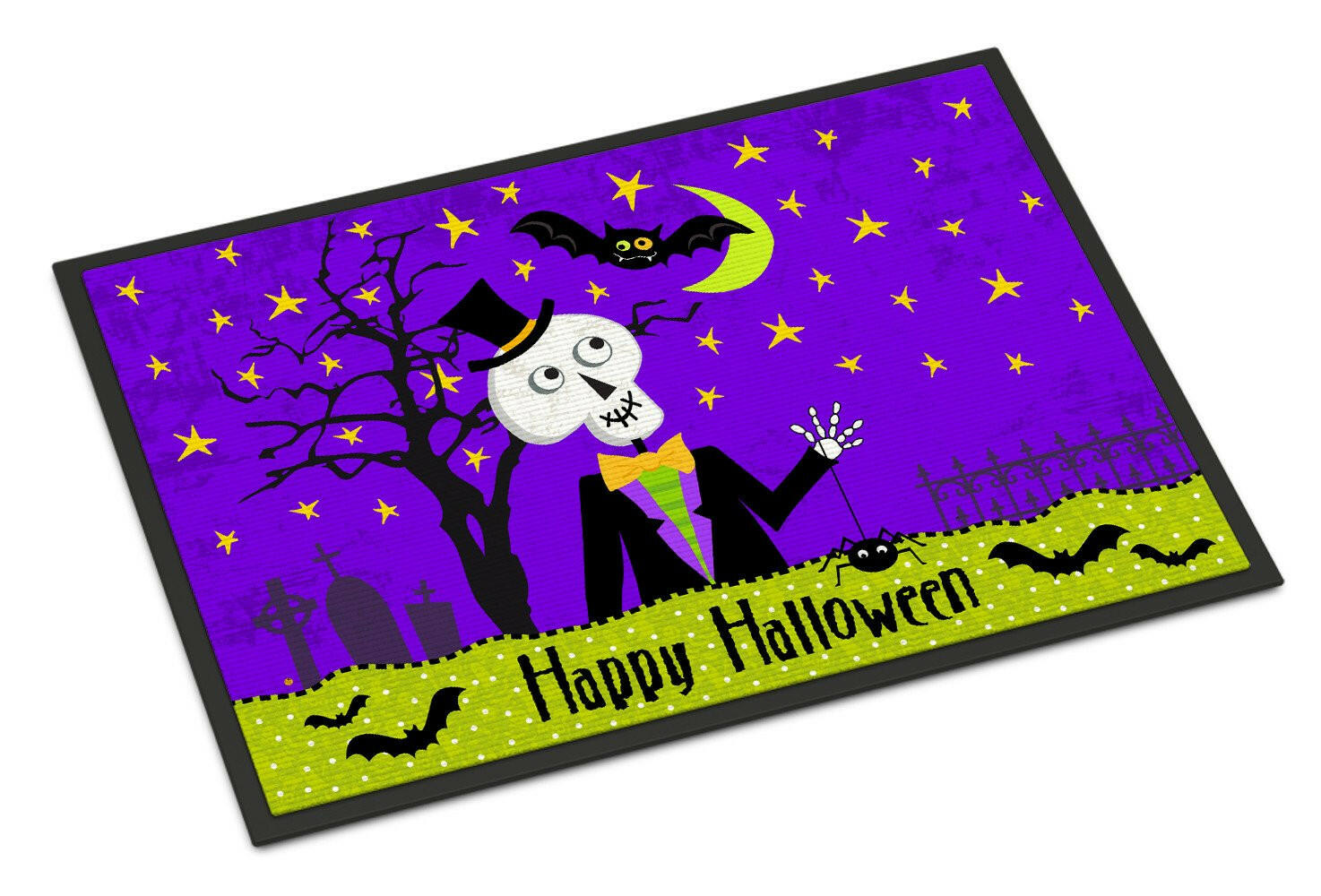 Happy Halloween Skeleton Indoor or Outdoor Mat 24x36 VHA3014JMAT - the-store.com