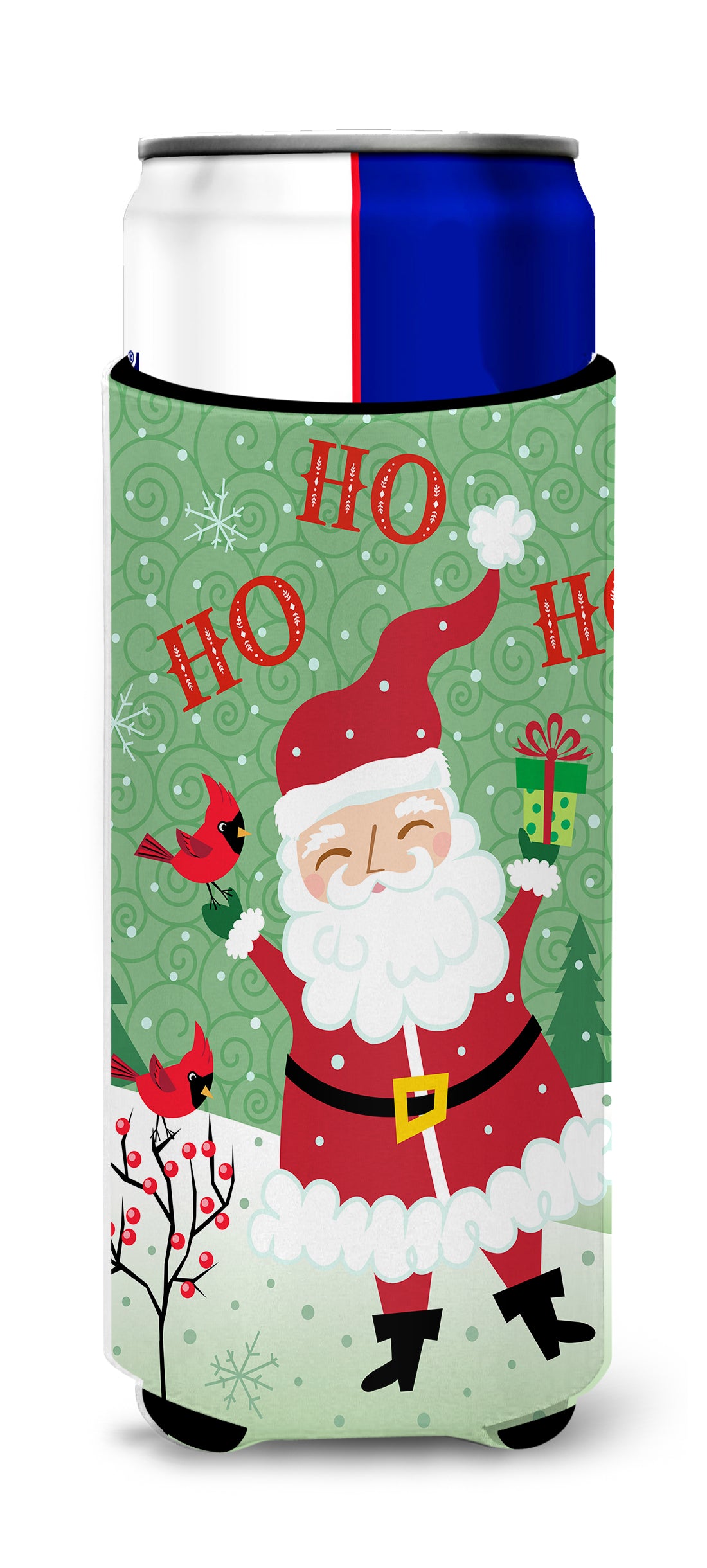 Merry Christmas Santa Claus Ho Ho Ho  Ultra Beverage Insulator for slim cans VHA3016MUK  the-store.com.