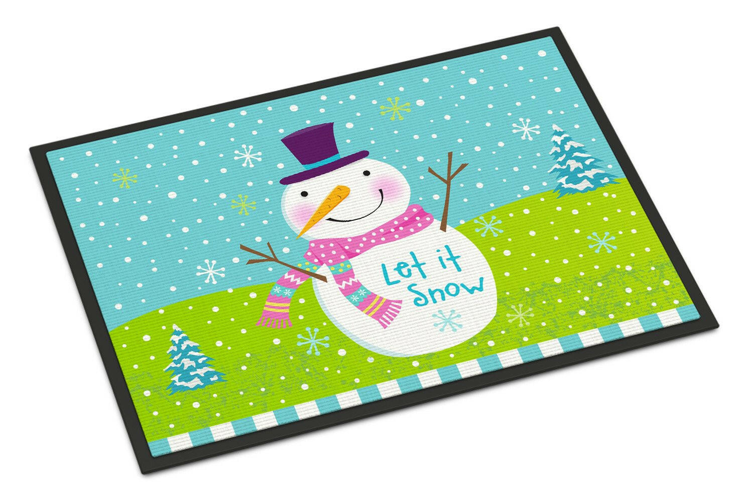 Christmas Snowman Let it Snow Indoor or Outdoor Mat 24x36 VHA3017JMAT - the-store.com