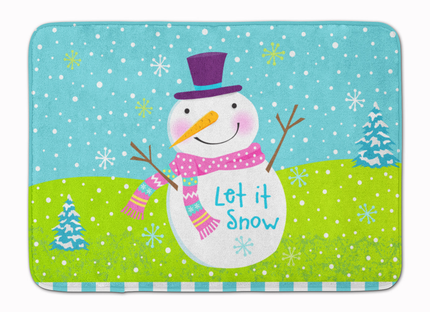 Christmas Snowman Let it Snow Machine Washable Memory Foam Mat VHA3017RUG - the-store.com