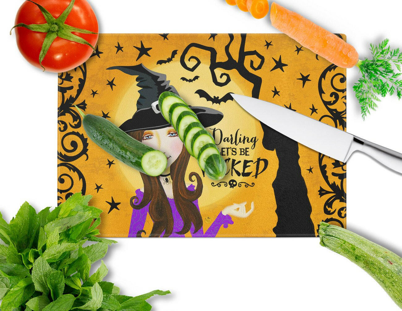 Halloween Wicked Witch Glass Cutting Board Large VHA3019LCB by Caroline's Treasures