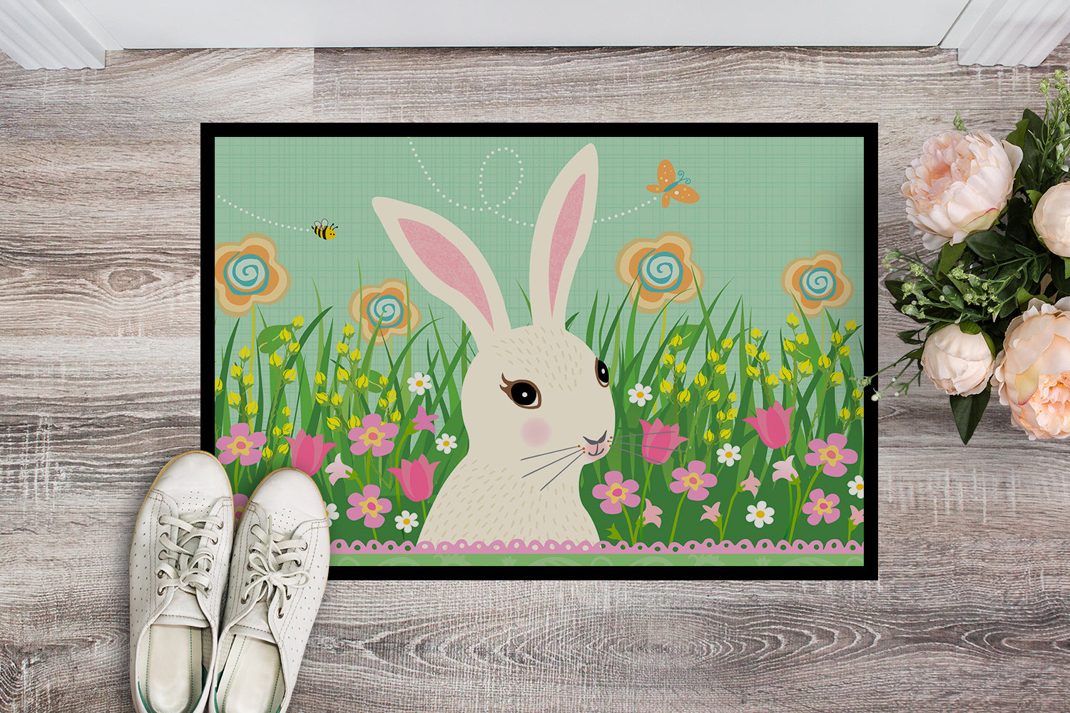 Easter Bunny Rabbit Indoor or Outdoor Mat 18x27 VHA3023MAT - the-store.com