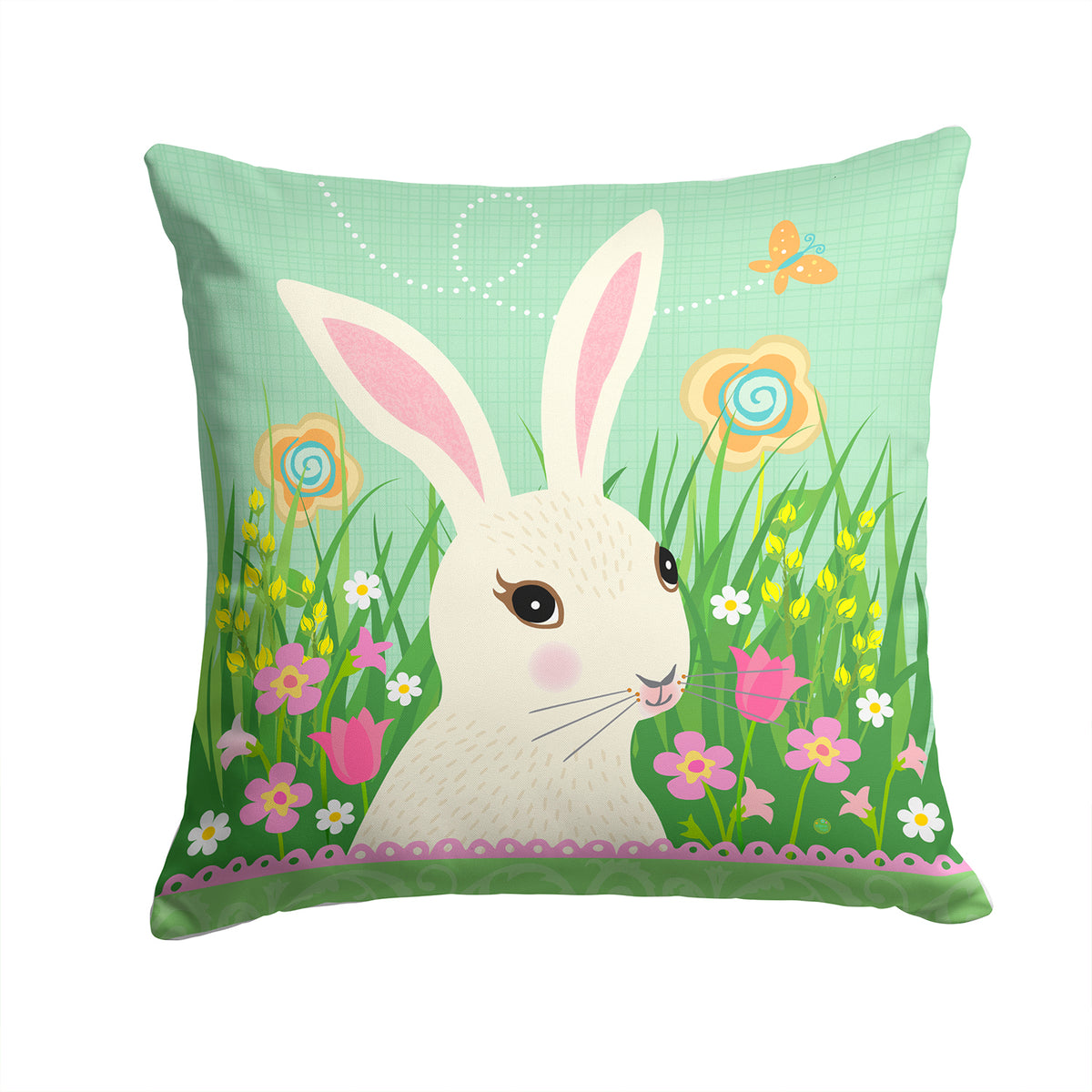 Easter Bunny Rabbit Fabric Decorative Pillow VHA3023PW1414 - the-store.com