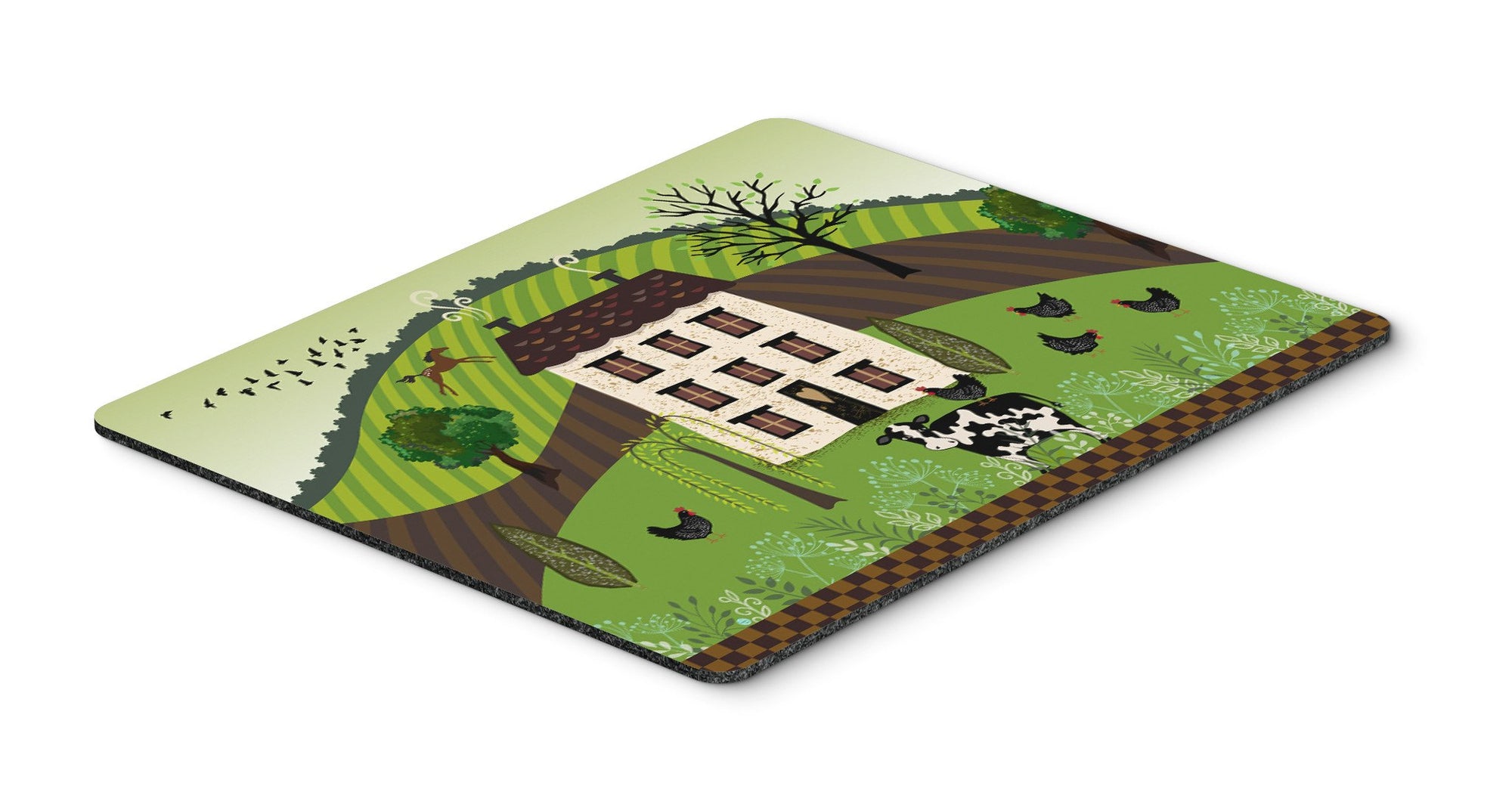 Folk Art Country House Mouse Pad, Hot Pad or Trivet VHA3024MP by Caroline's Treasures