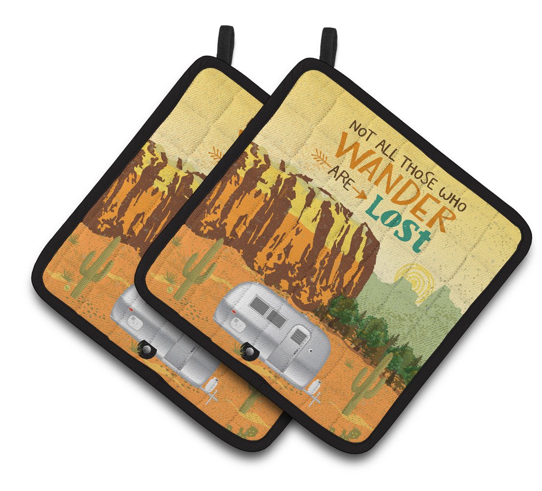 Airstream Camper Camping Wander Pair of Pot Holders VHA3026PTHD by Caroline's Treasures