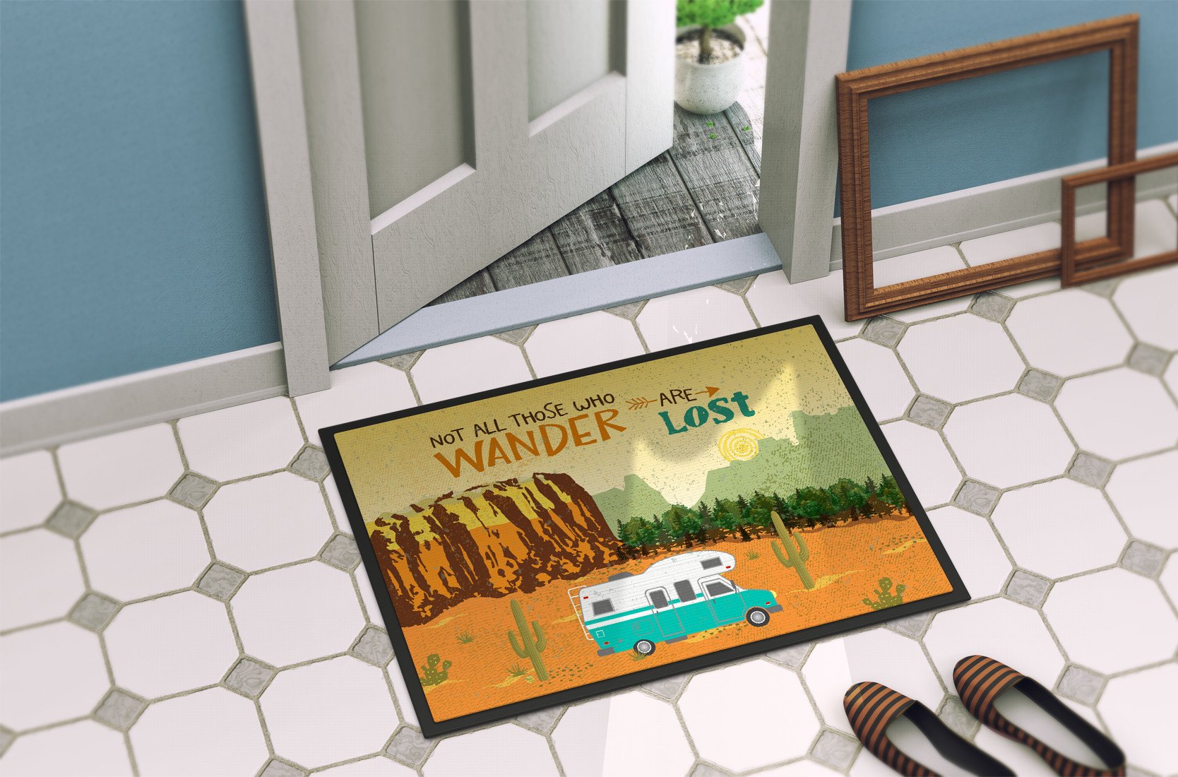 RV Camper Camping Wander Indoor or Outdoor Mat 24x36 VHA3027JMAT by Caroline's Treasures