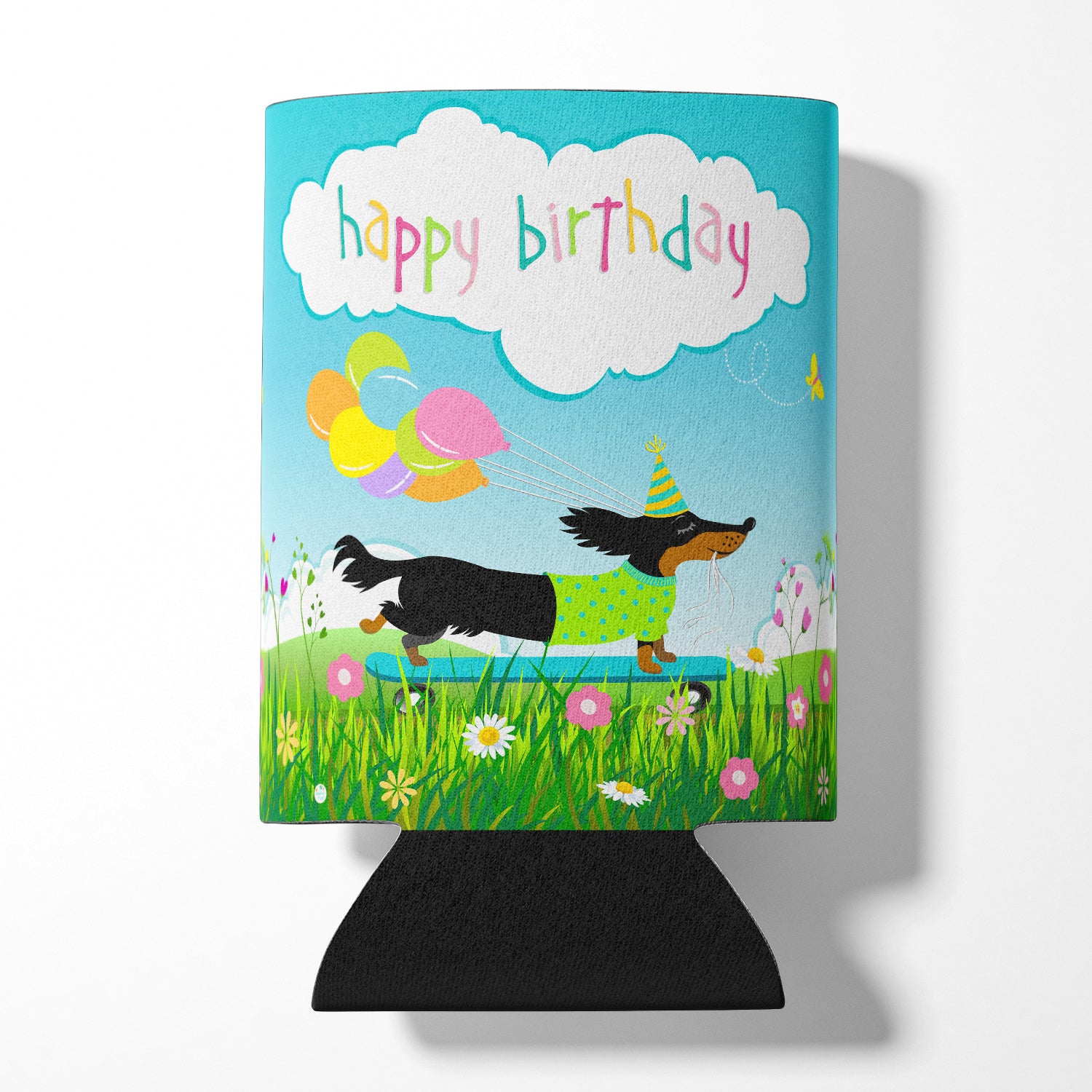 Happy Birthday Dachshund Can or Bottle Hugger VHA3029CC  the-store.com.