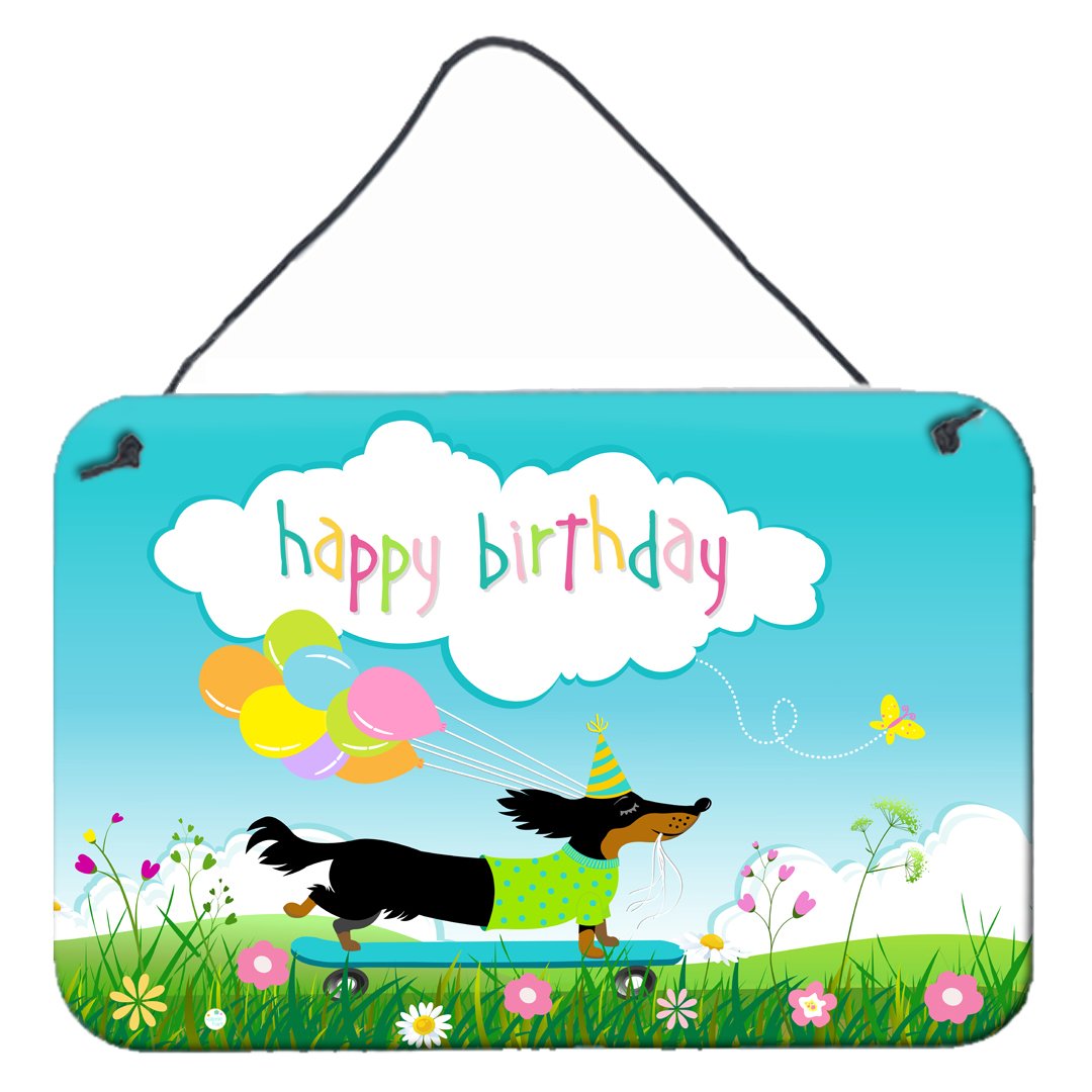 Happy Birthday Dachshund Wall or Door Hanging Prints VHA3029DS812 by Caroline's Treasures