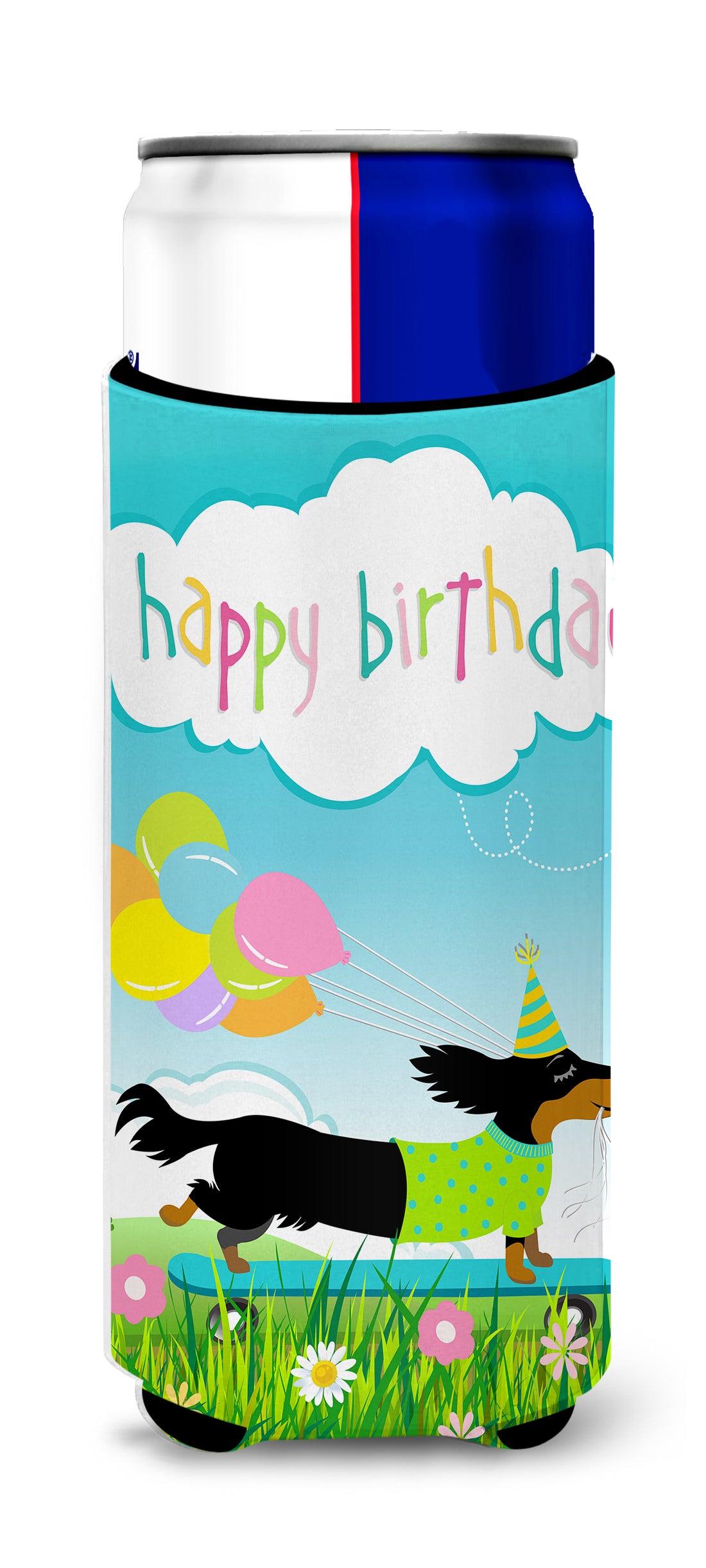 Happy Birthday Dachshund  Ultra Hugger for slim cans VHA3029MUK  the-store.com.