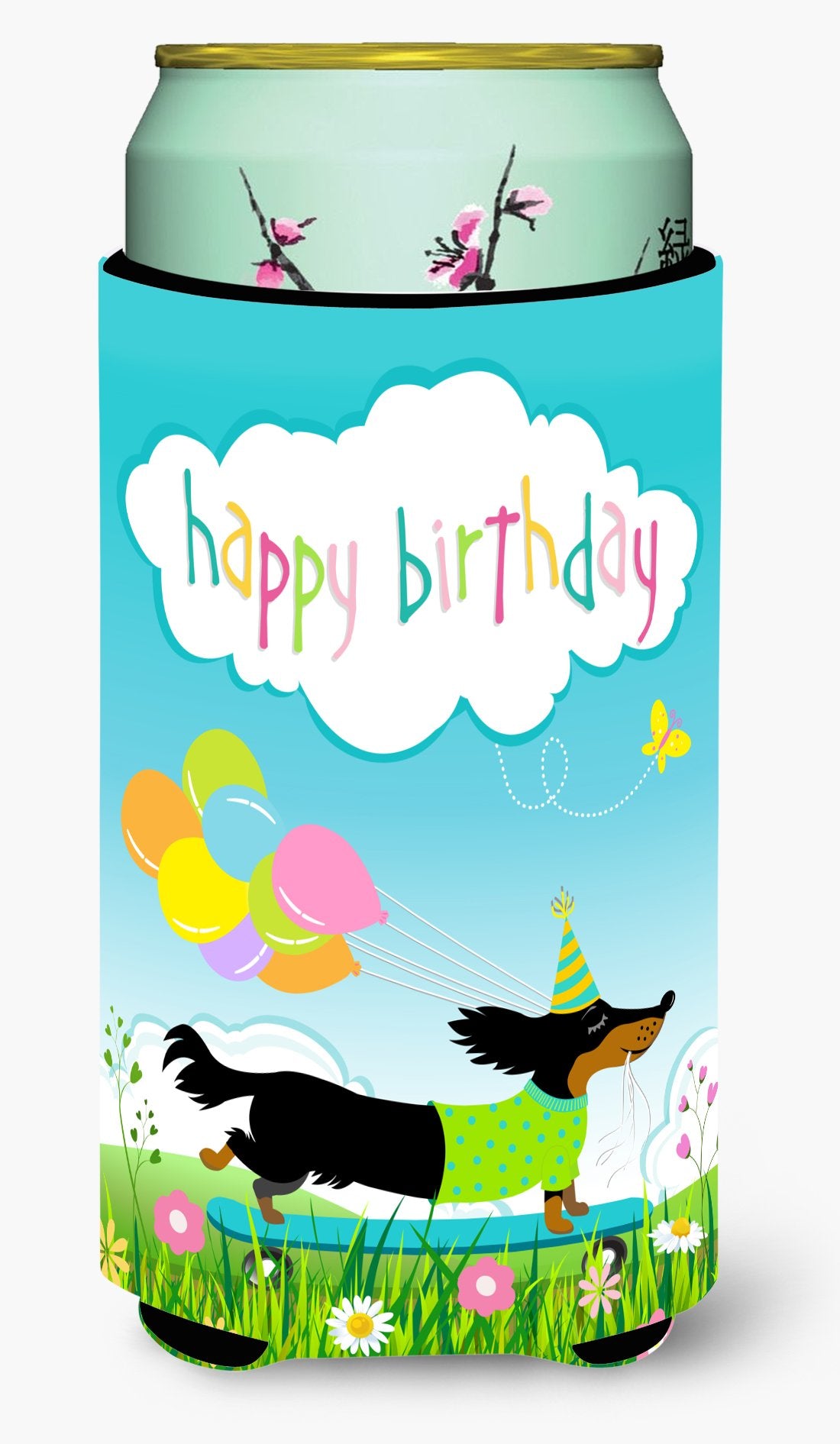 Happy Birthday Dachshund Tall Boy Beverage Insulator Hugger VHA3029TBC by Caroline's Treasures