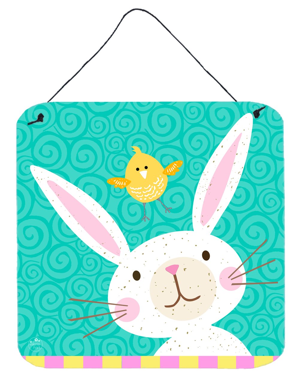 Happy Easter Rabbit Wall or Door Hanging Prints by Caroline's Treasures