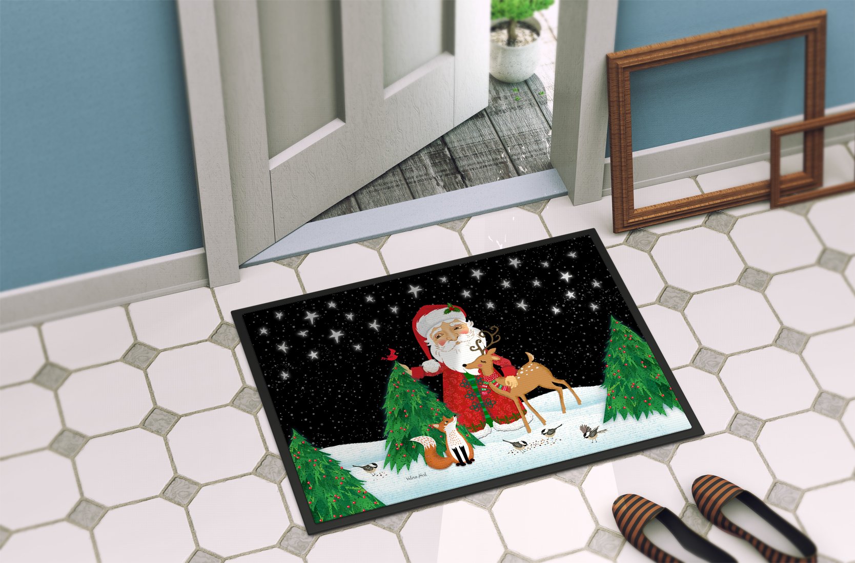 Santa Claus Christmas Indoor or Outdoor Mat 24x36 VHA3033JMAT by Caroline's Treasures