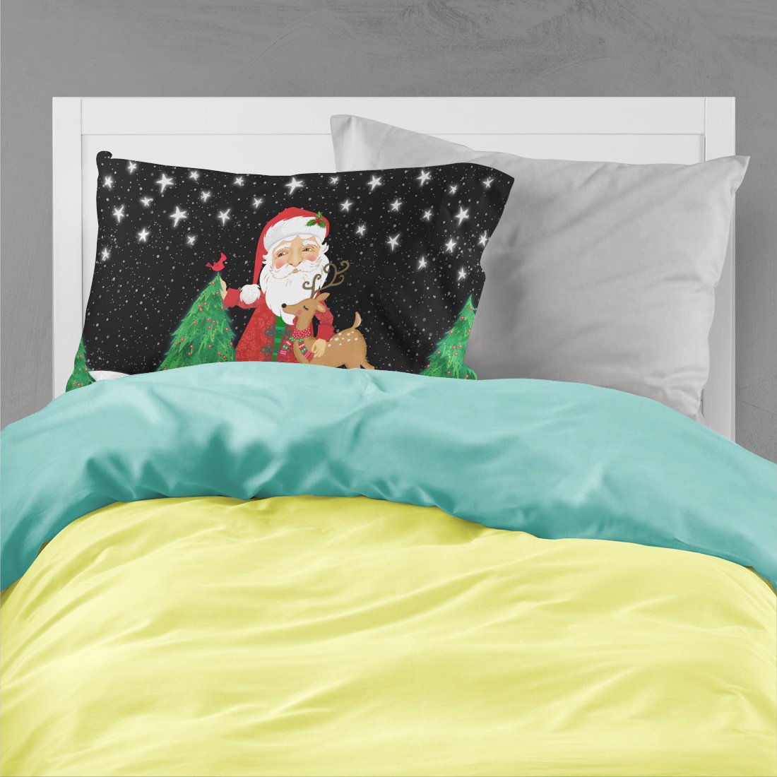 Santa Claus Christmas Fabric Standard Pillowcase VHA3033PILLOWCASE by Caroline's Treasures