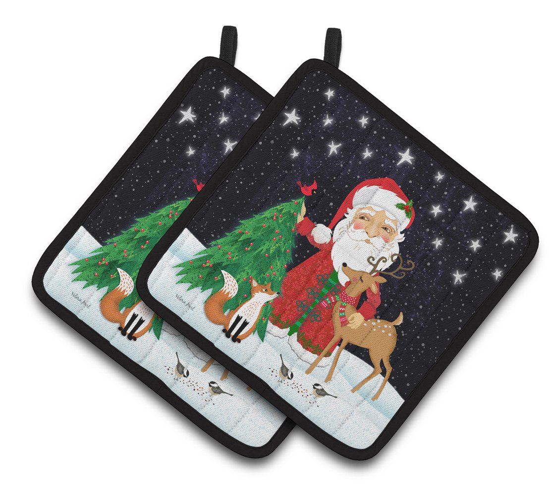 Santa Claus Christmas Pair of Pot Holders VHA3033PTHD by Caroline's Treasures