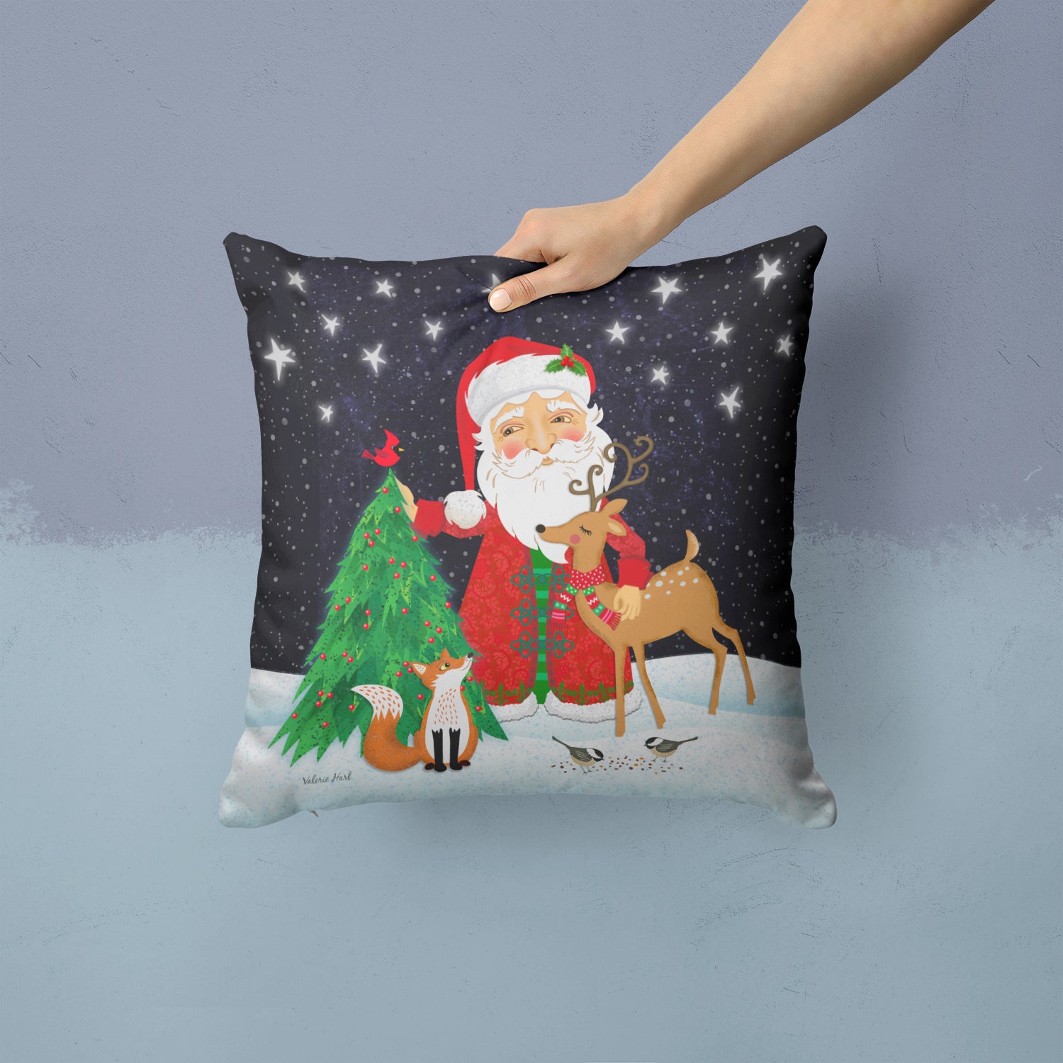 Santa Claus Christmas Fabric Decorative Pillow VHA3033PW1414 - the-store.com