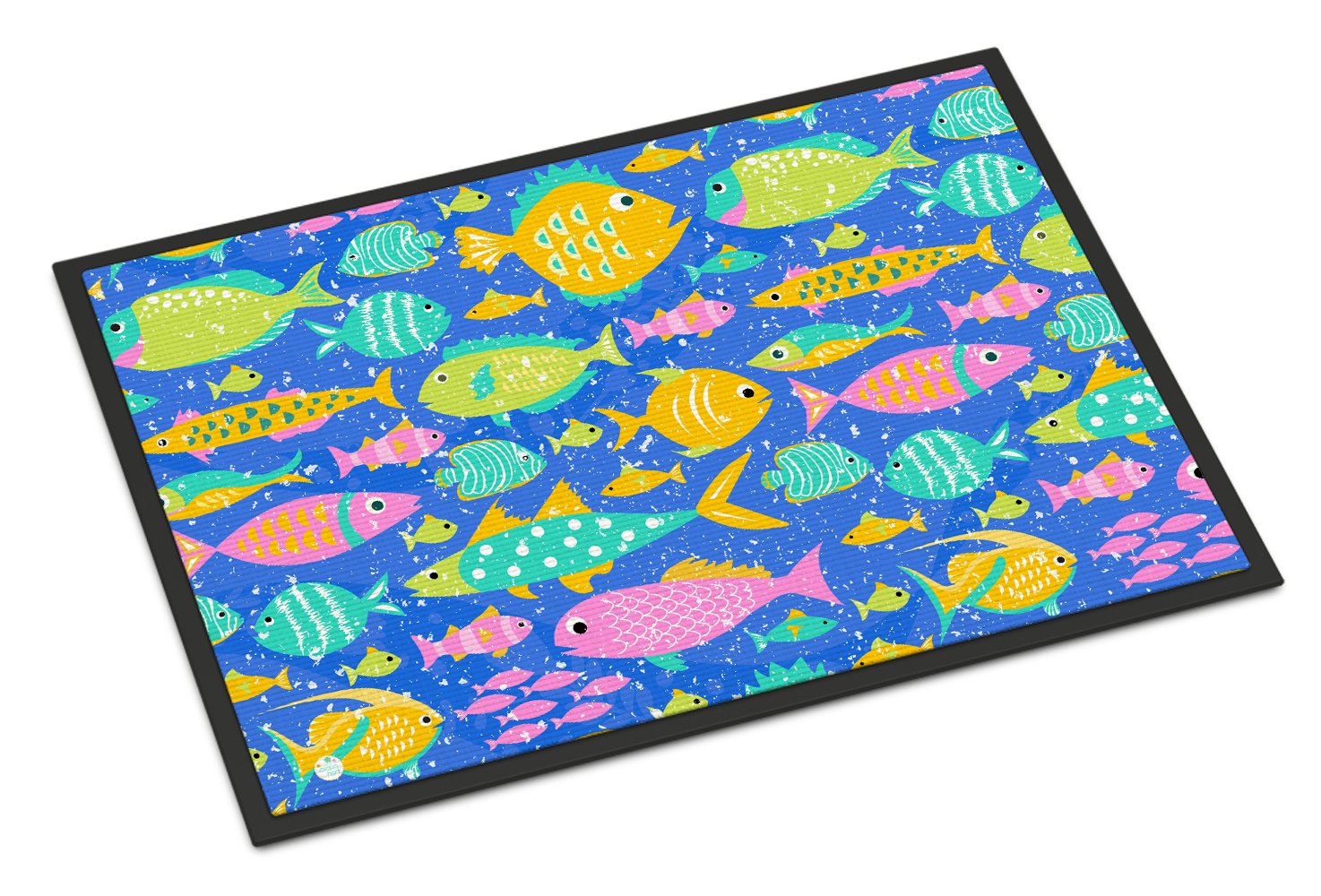 Little Colorful Fishes Indoor or Outdoor Mat 24x36 VHA3034JMAT by Caroline's Treasures