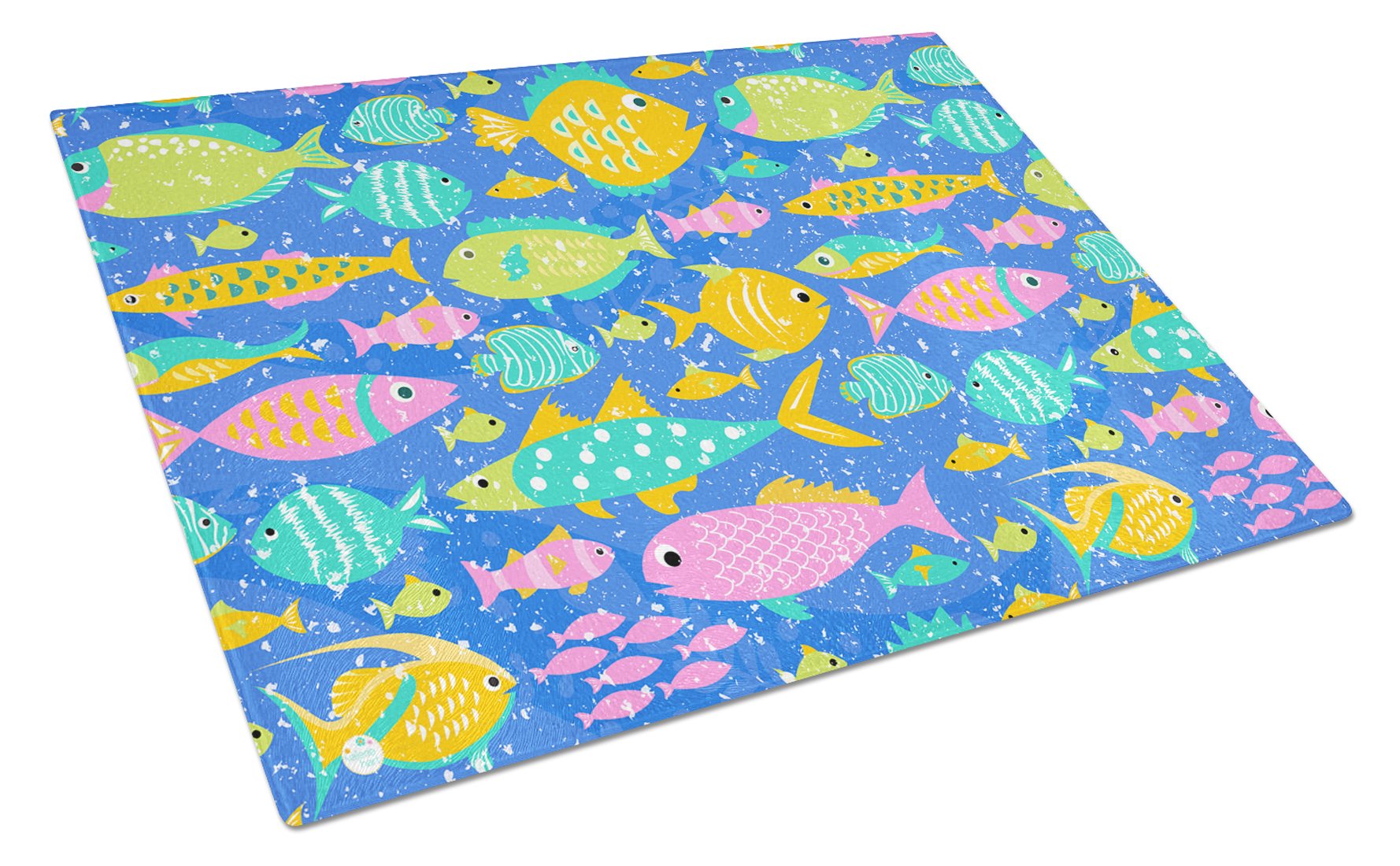 Little Colorful Fishes Glass Cutting Board Large VHA3034LCB by Caroline's Treasures