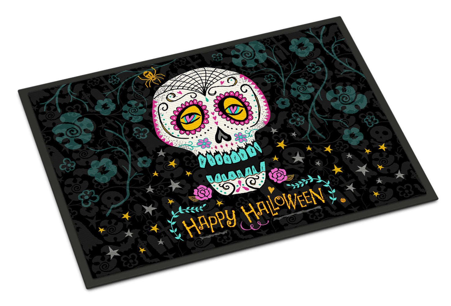 Happy Halloween Day of the Dead Indoor or Outdoor Mat 18x27 VHA3035MAT - the-store.com