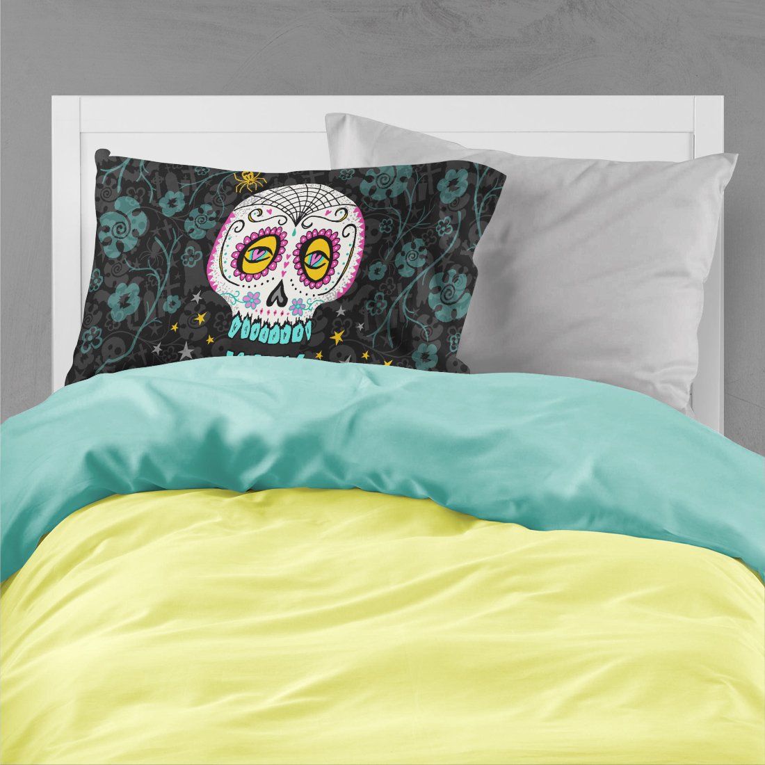 Happy Halloween Day of the Dead Fabric Standard Pillowcase VHA3035PILLOWCASE by Caroline's Treasures