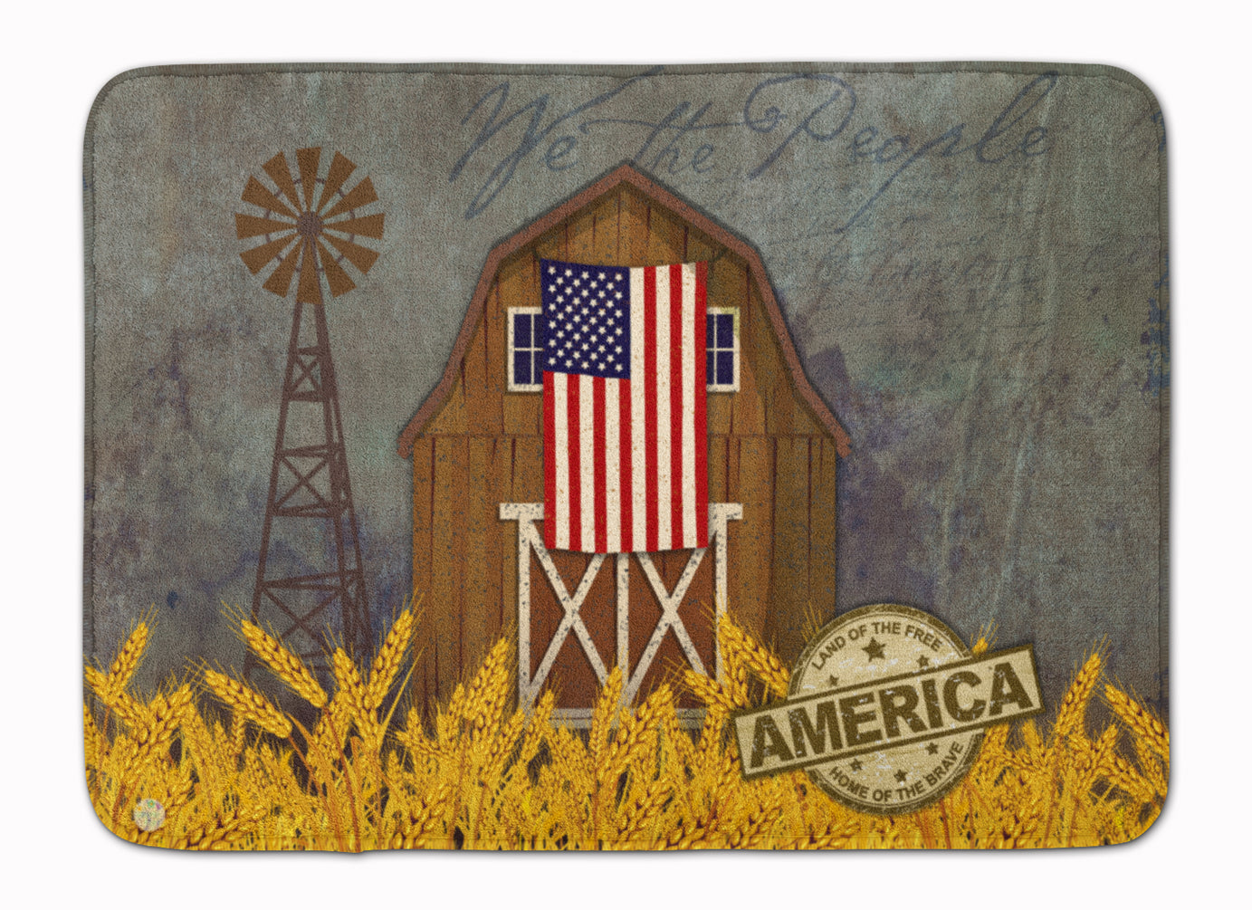 Patriotic Barn Land of America Machine Washable Memory Foam Mat VHA3036RUG - the-store.com