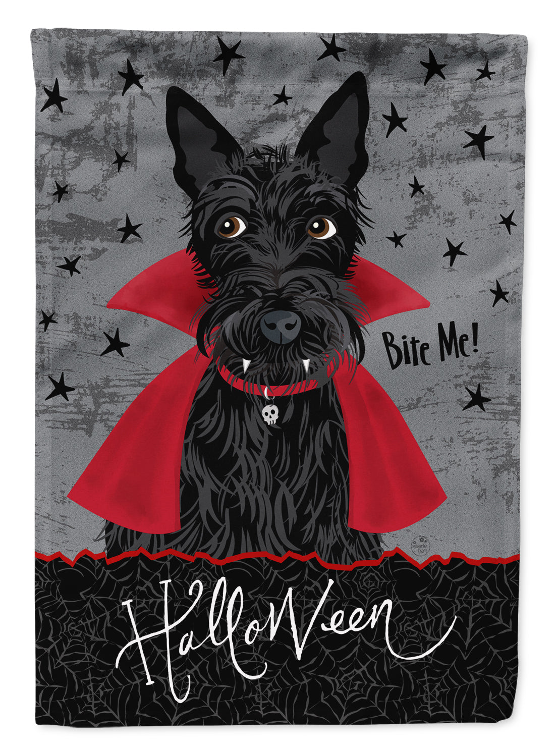 Halloween Vampire Scottie Flag Canvas House Size VHA3037CHF  the-store.com.