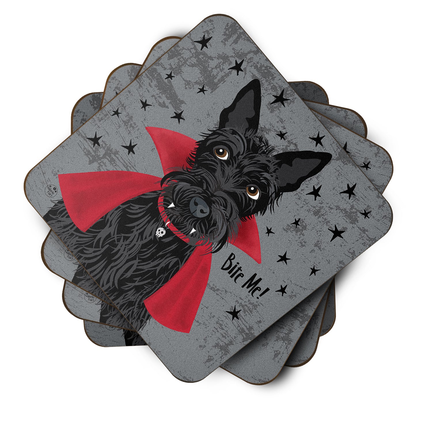 Halloween Vampire Scottie Foam Coaster Set of 4 VHA3037FC - the-store.com