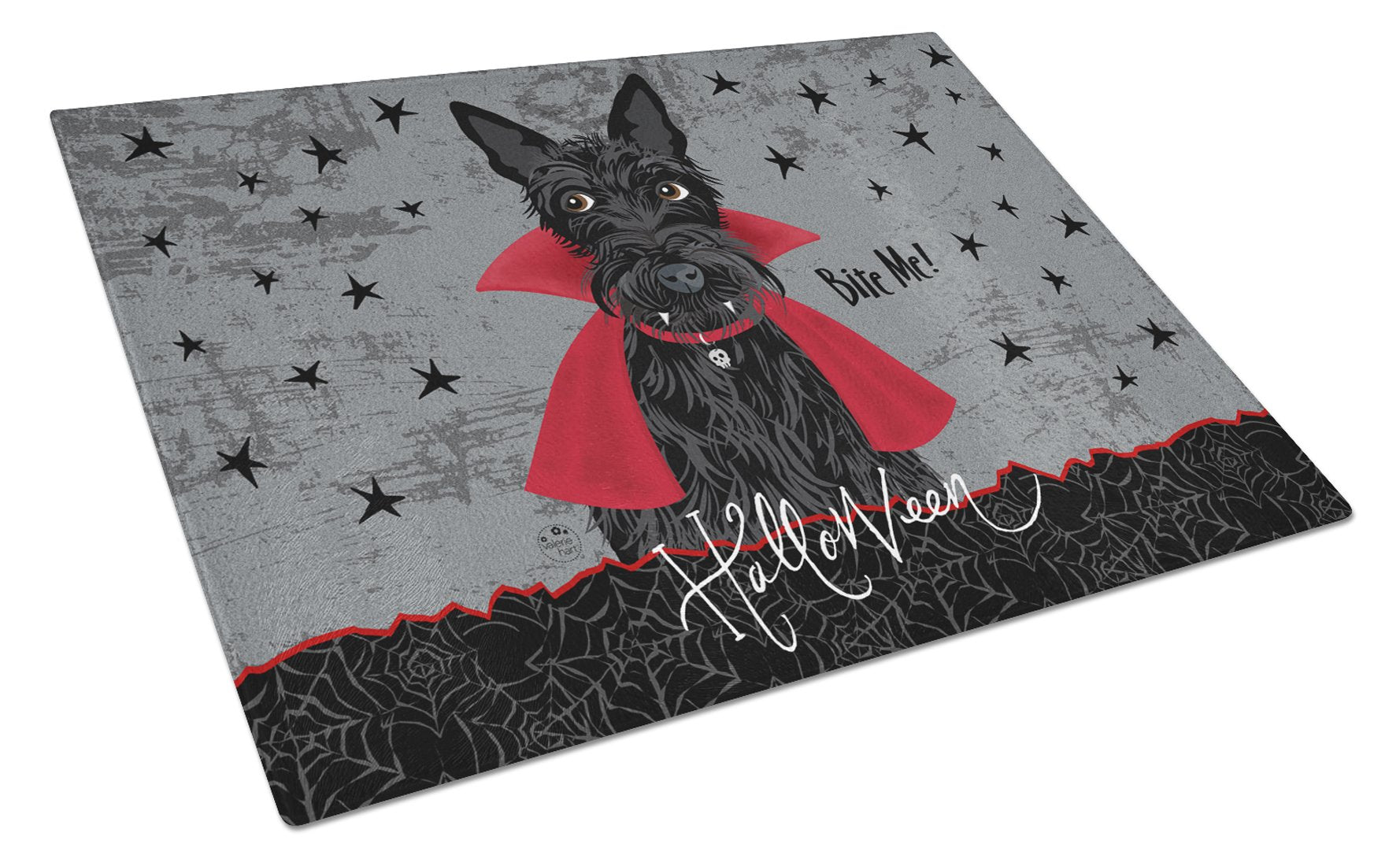 Halloween Vampire Scottie Glass Cutting Board Large VHA3037LCB by Caroline's Treasures