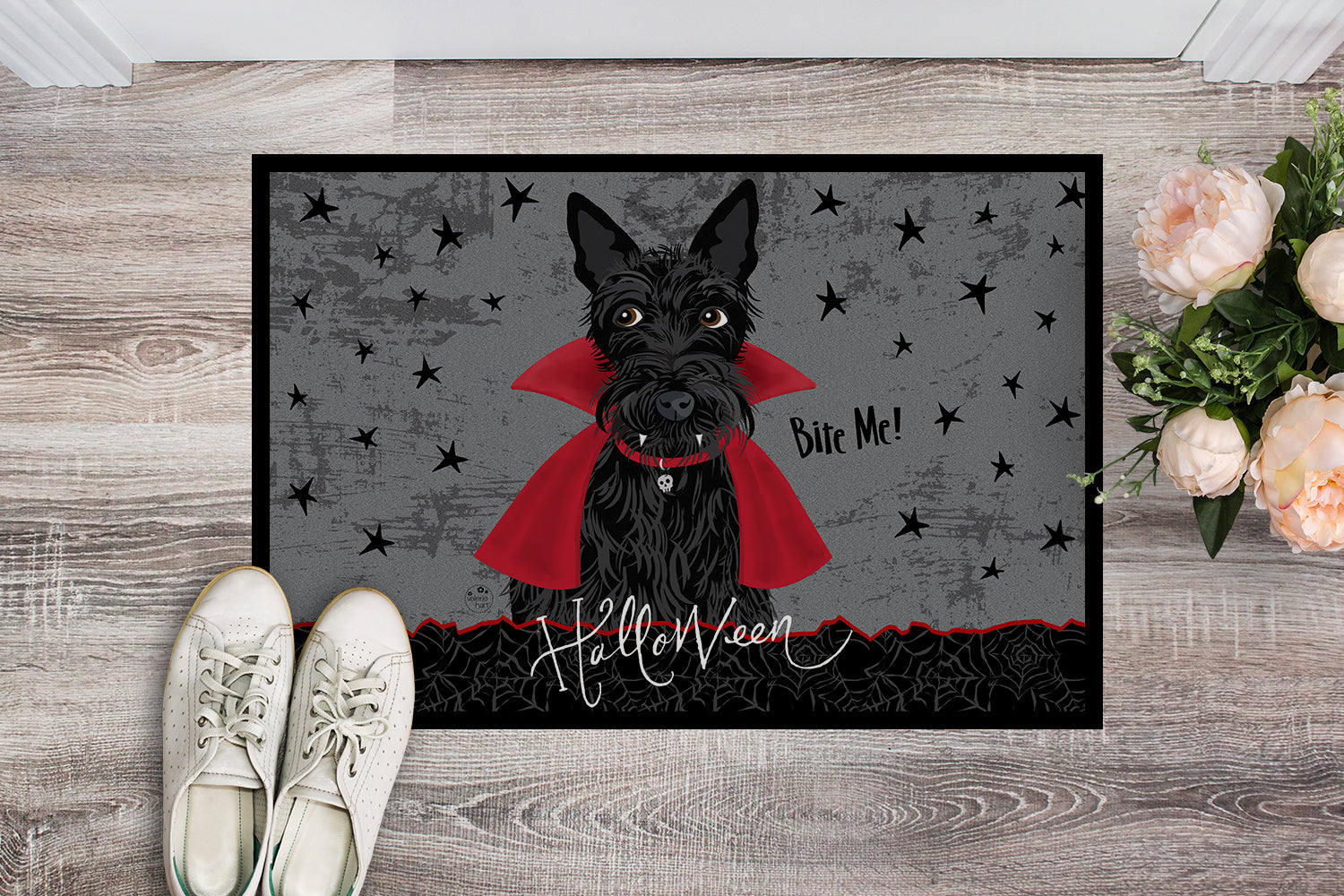 Halloween Vampire Scottie Indoor or Outdoor Mat 18x27 VHA3037MAT - the-store.com