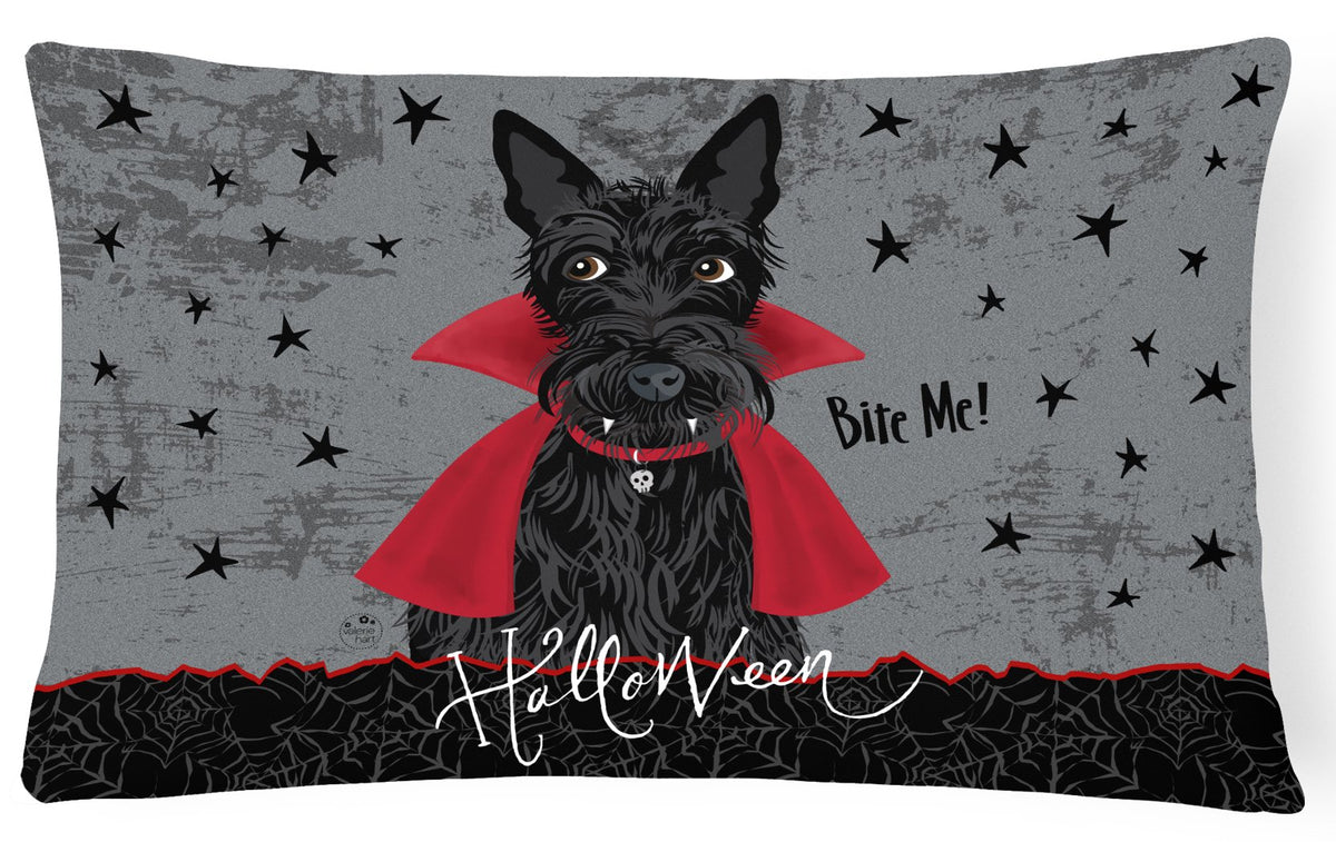 Halloween Vampire Scottie Canvas Fabric Decorative Pillow VHA3037PW1216 by Caroline&#39;s Treasures