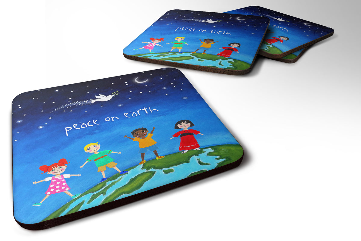 Peace on Earth Foam Coaster Set of 4 VHA3039FC - the-store.com