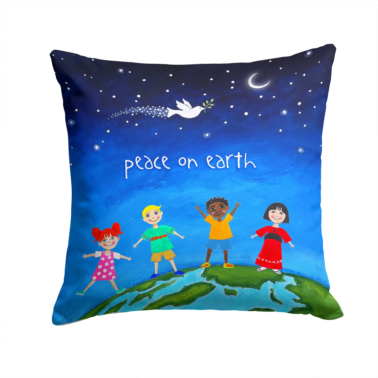 Peace on Earth Fabric Decorative Pillow VHA3039PW1414 - the-store.com