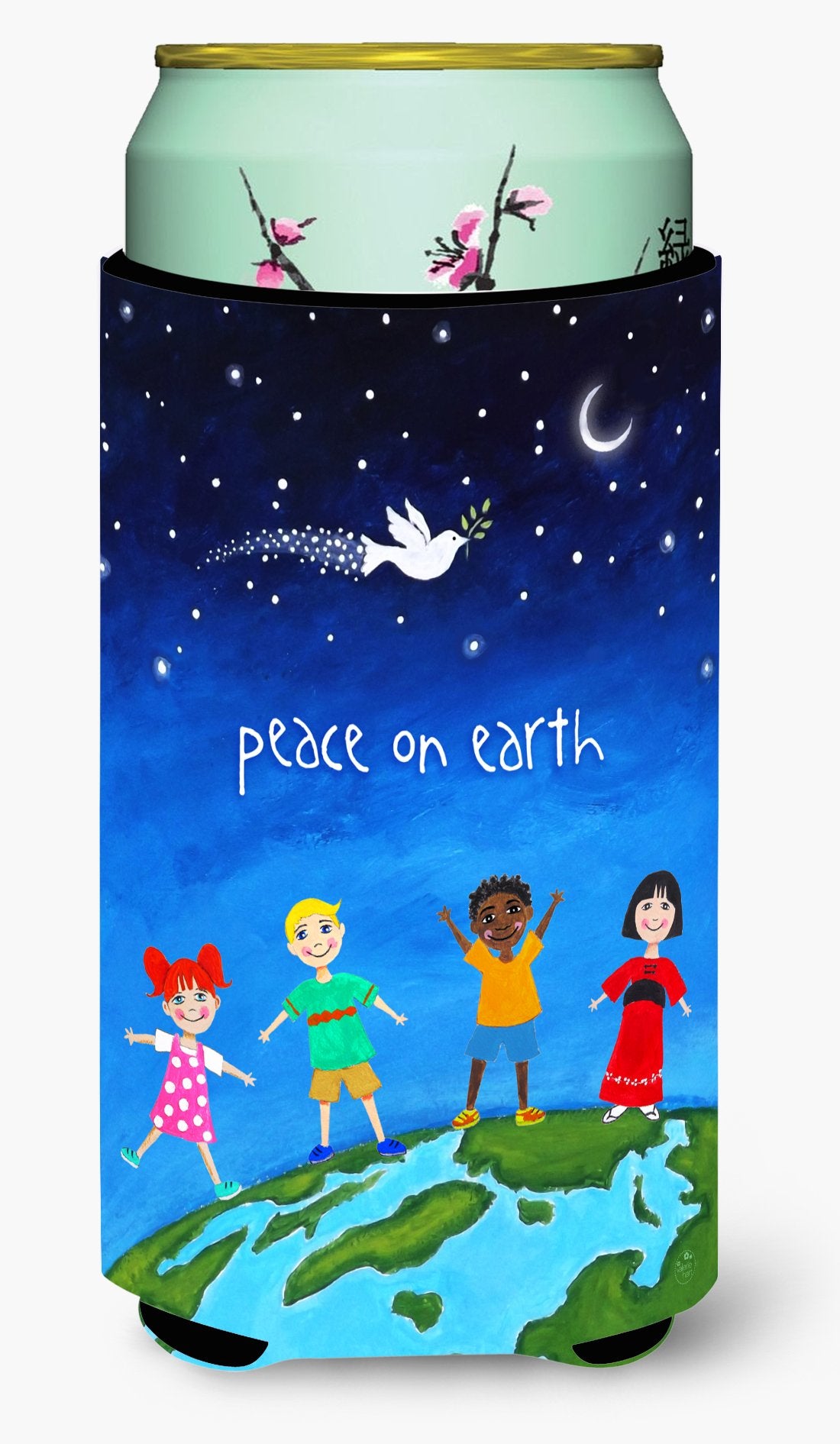 Peace on Earth Tall Boy Beverage Insulator Hugger VHA3039TBC by Caroline's Treasures