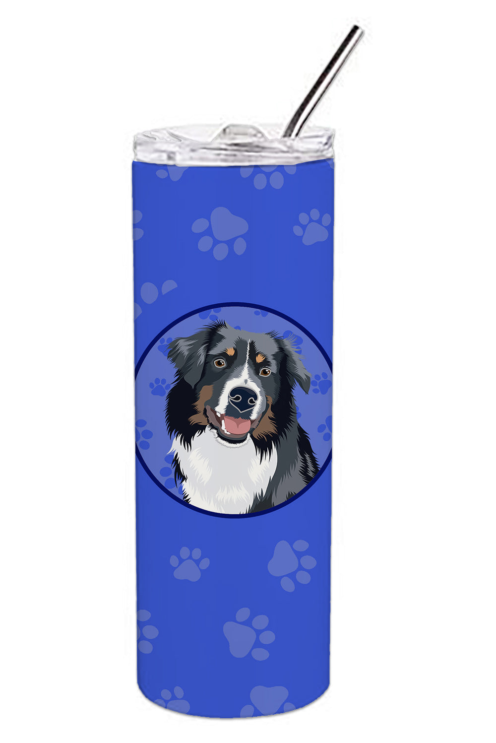 Buy this Australian Shepherd Black Tricolor #1  Stainless Steel 20 oz Skinny Tumbler