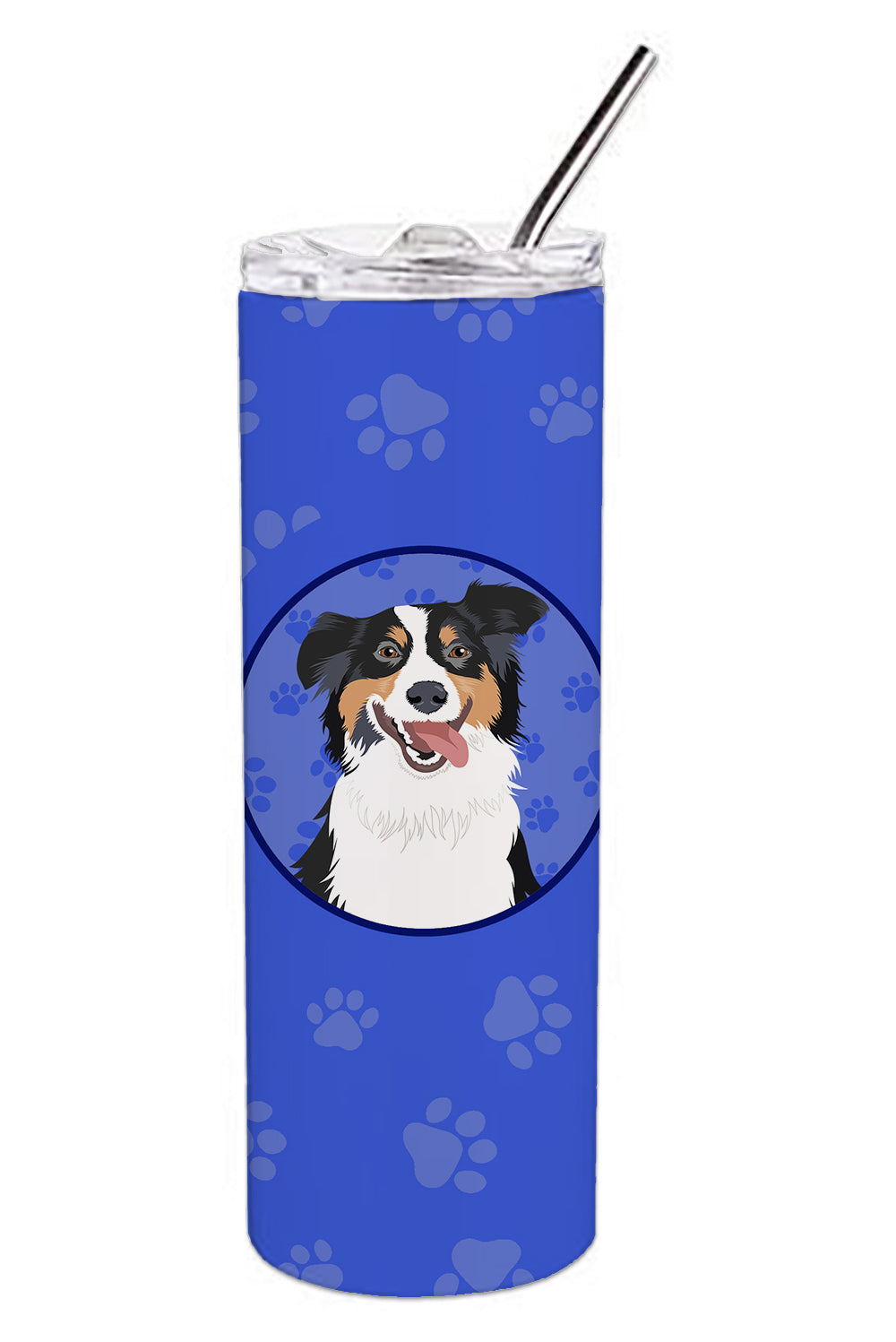 Buy this Australian Shepherd Black Tricolor #2  Stainless Steel 20 oz Skinny Tumbler