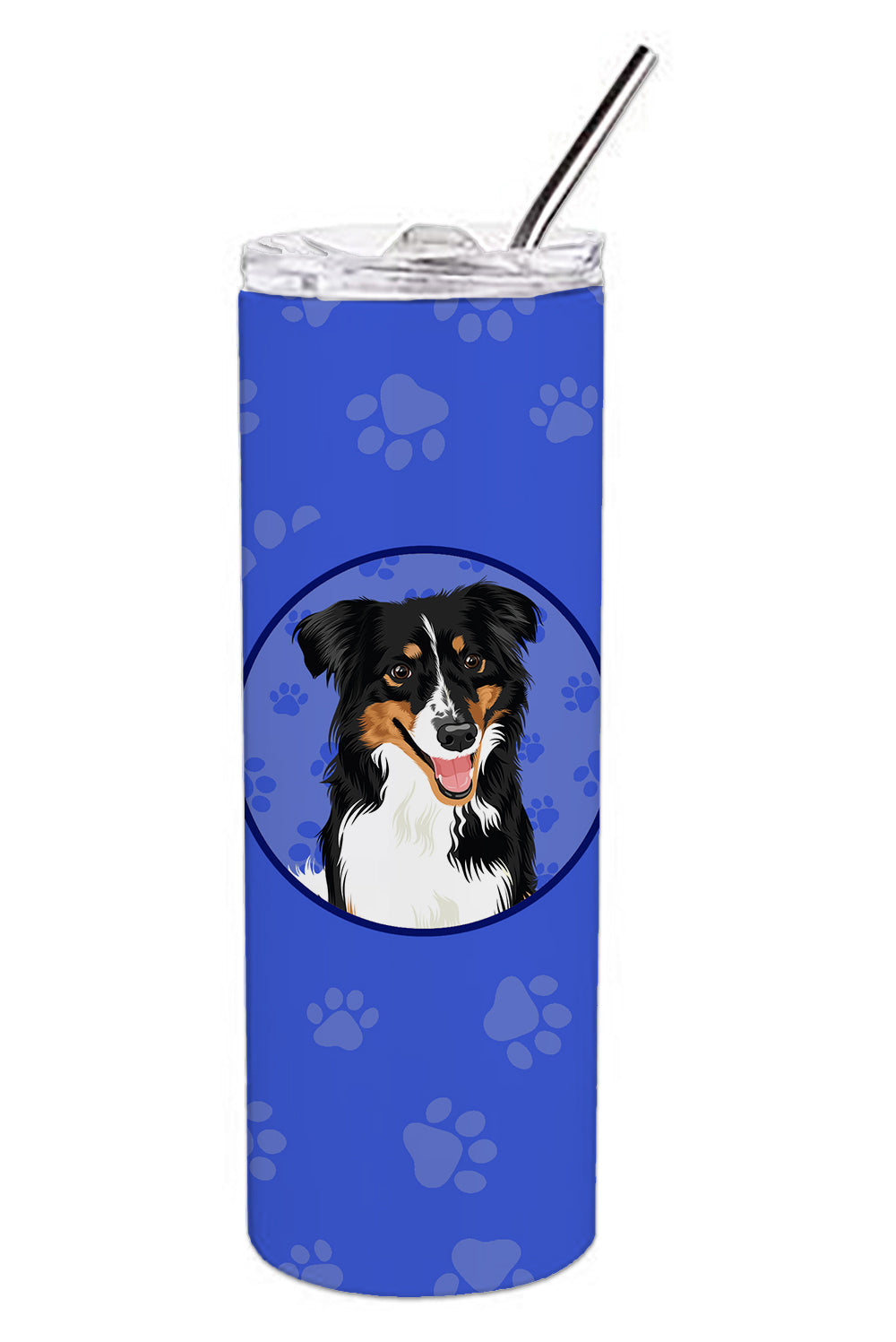 Buy this Australian Shepherd Black Tricolor #3  Stainless Steel 20 oz Skinny Tumbler