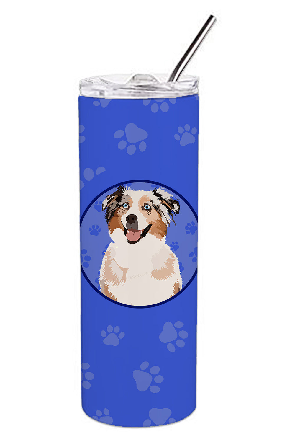 Buy this Australian Shepherd Red Merle Tricolor #2  Stainless Steel 20 oz Skinny Tumbler