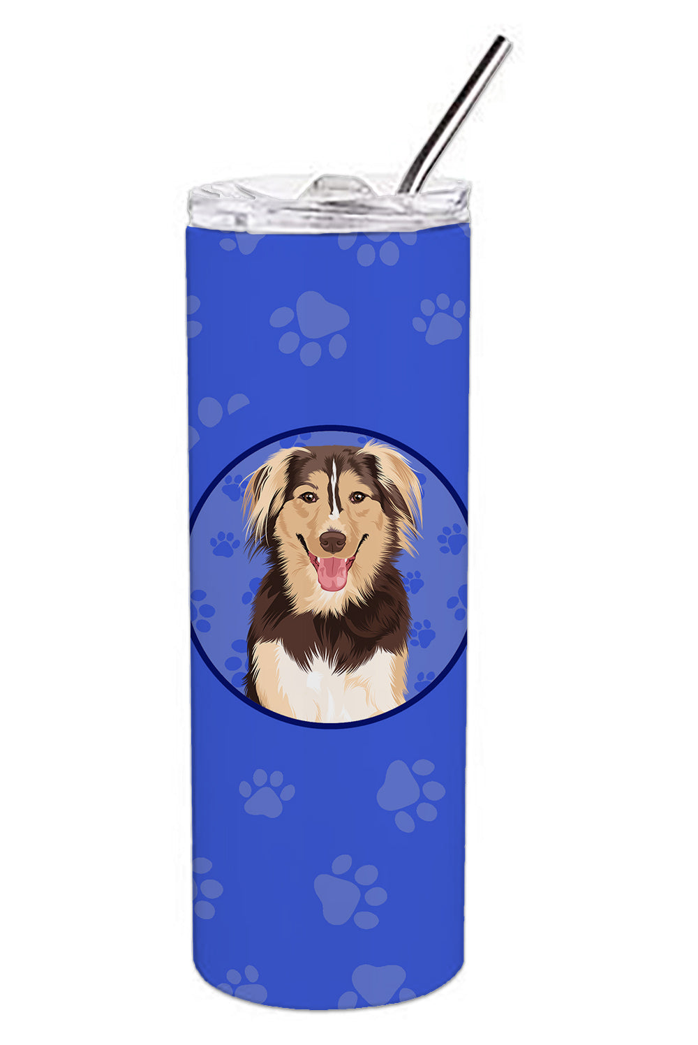 Buy this Australian Shepherd Red Tricolor #3  Stainless Steel 20 oz Skinny Tumbler