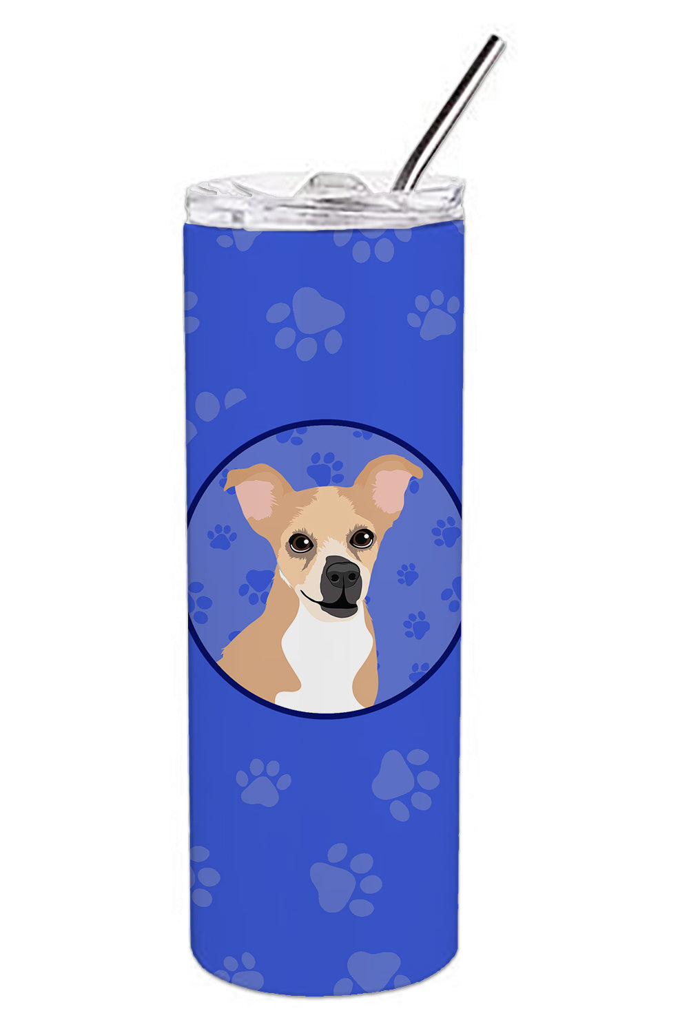 Buy this Chihuahua Gold and White  Stainless Steel 20 oz Skinny Tumbler