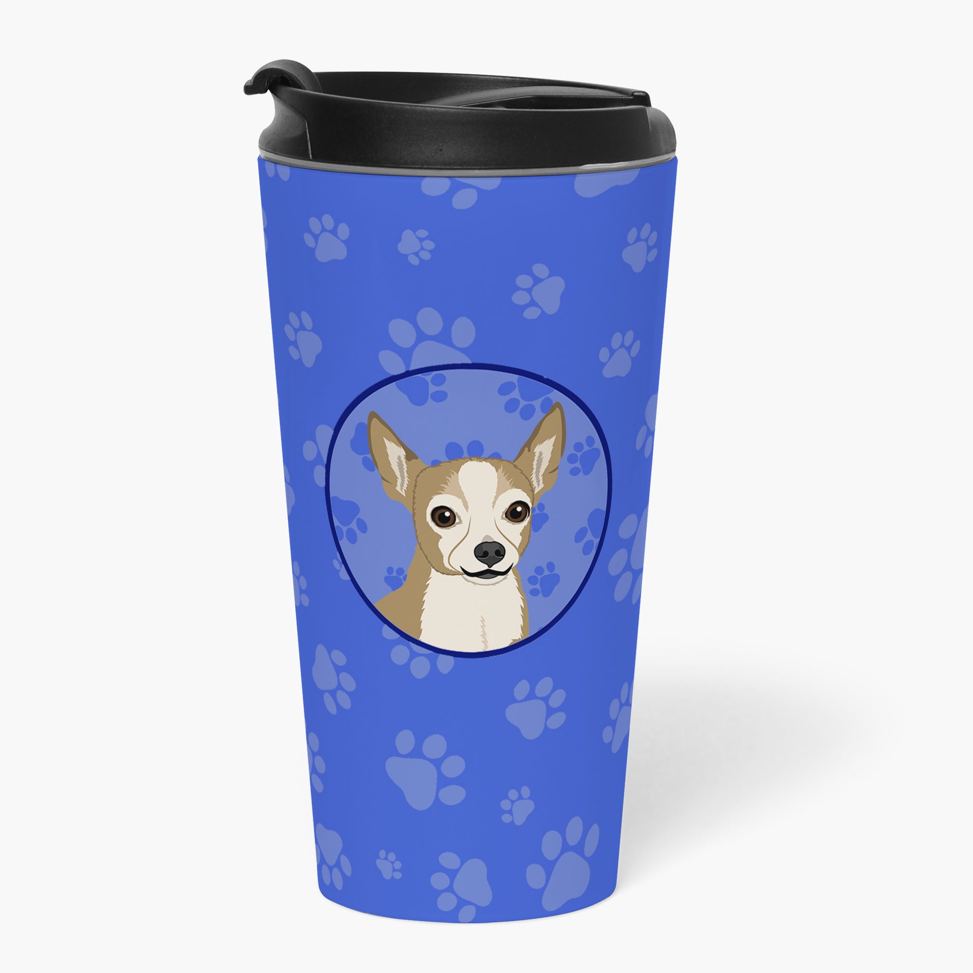 Chihuahua Silver and Tan  Stainless Steel 16 oz  Tumbler - the-store.com