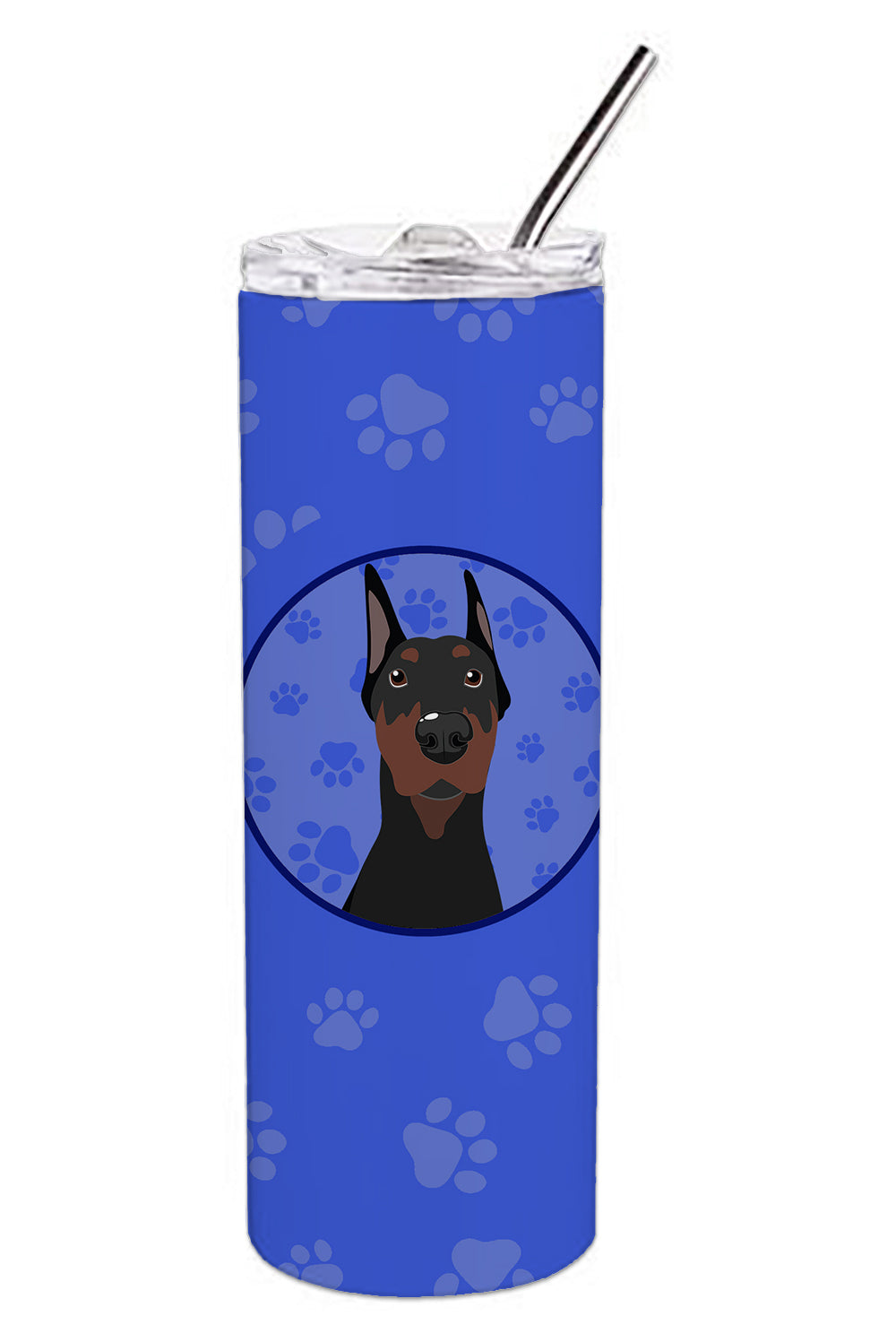 Buy this Doberman Pinscher Black Cropped Ears  Stainless Steel 20 oz Skinny Tumbler