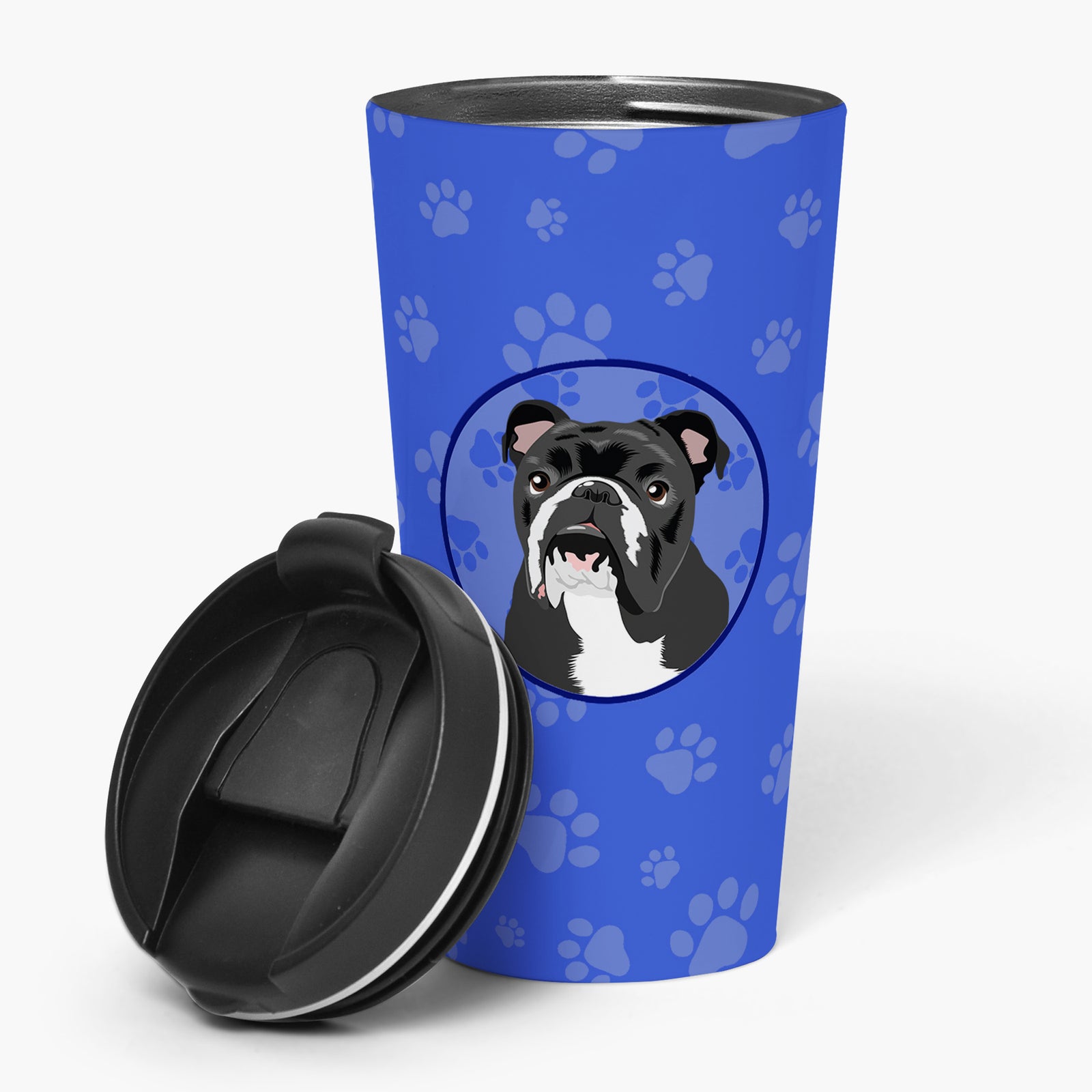 Buy this English Bulldog Black and White  Stainless Steel 16 oz  Tumbler