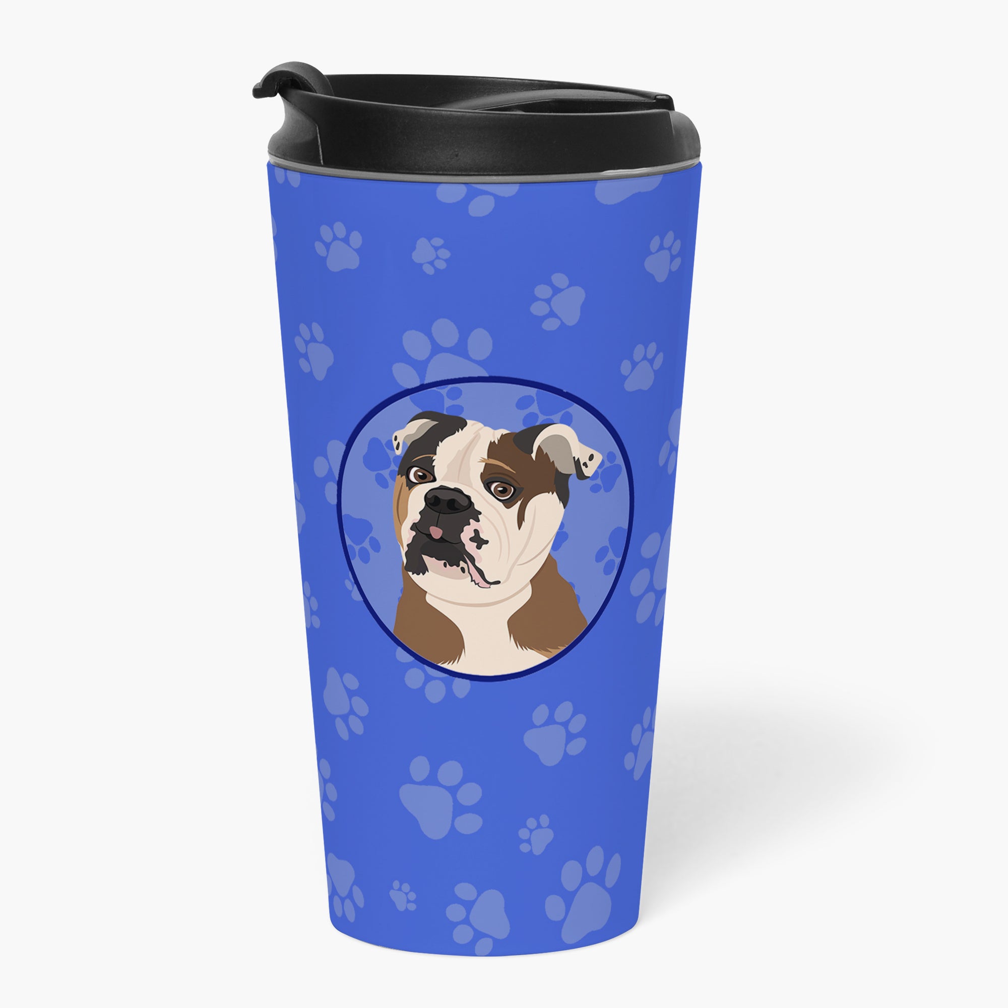 English Bulldog Chocolate Tan  Stainless Steel 16 oz  Tumbler - the-store.com