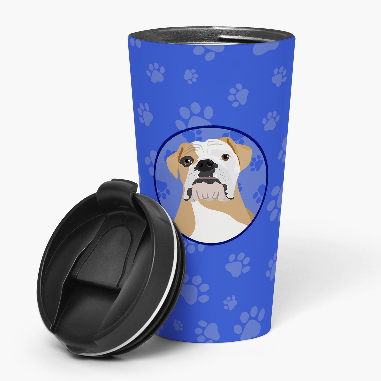 Buy this English Bulldog Fawn and White  Stainless Steel 16 oz  Tumbler