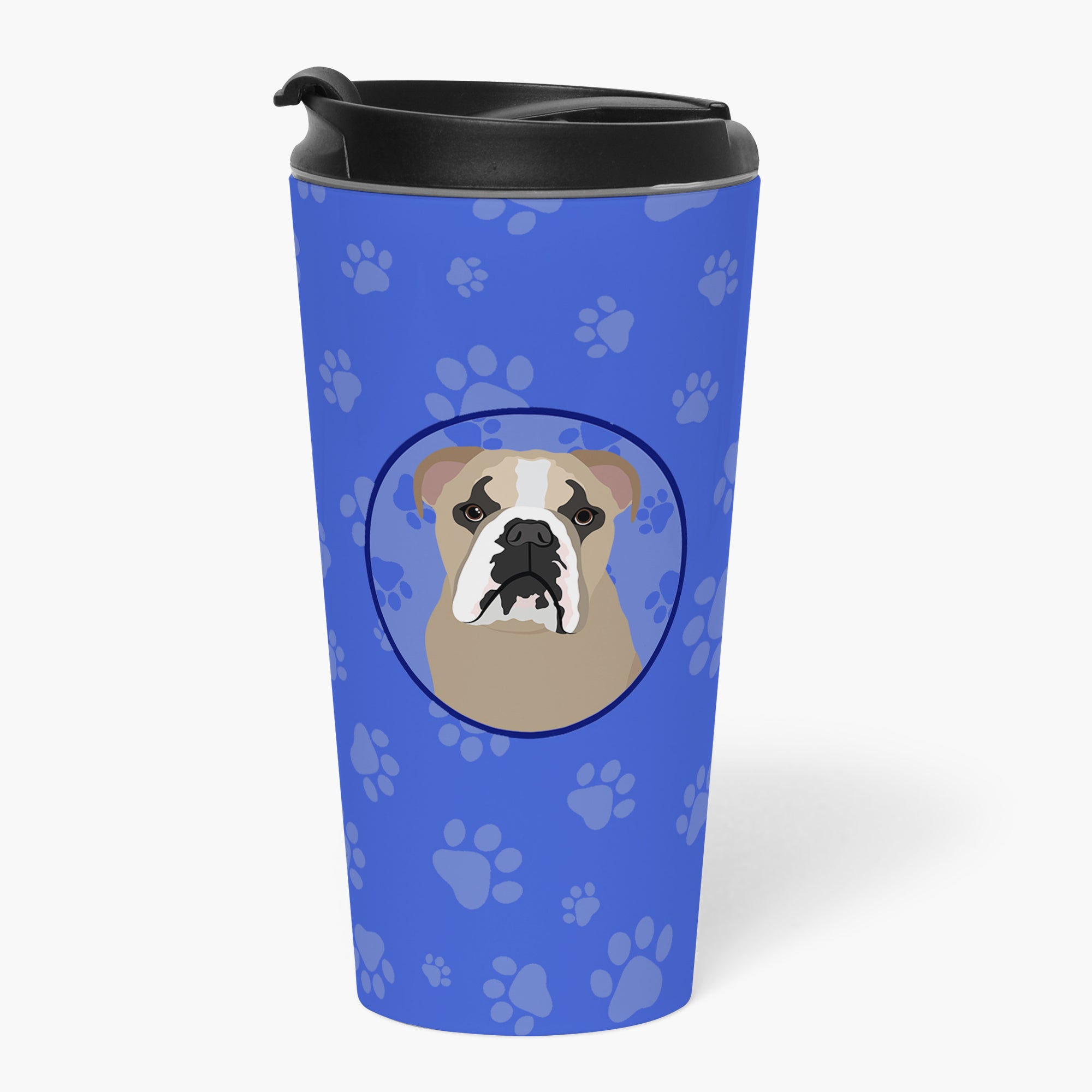 English Bulldog Lilac Tricolor  Stainless Steel 16 oz  Tumbler - the-store.com