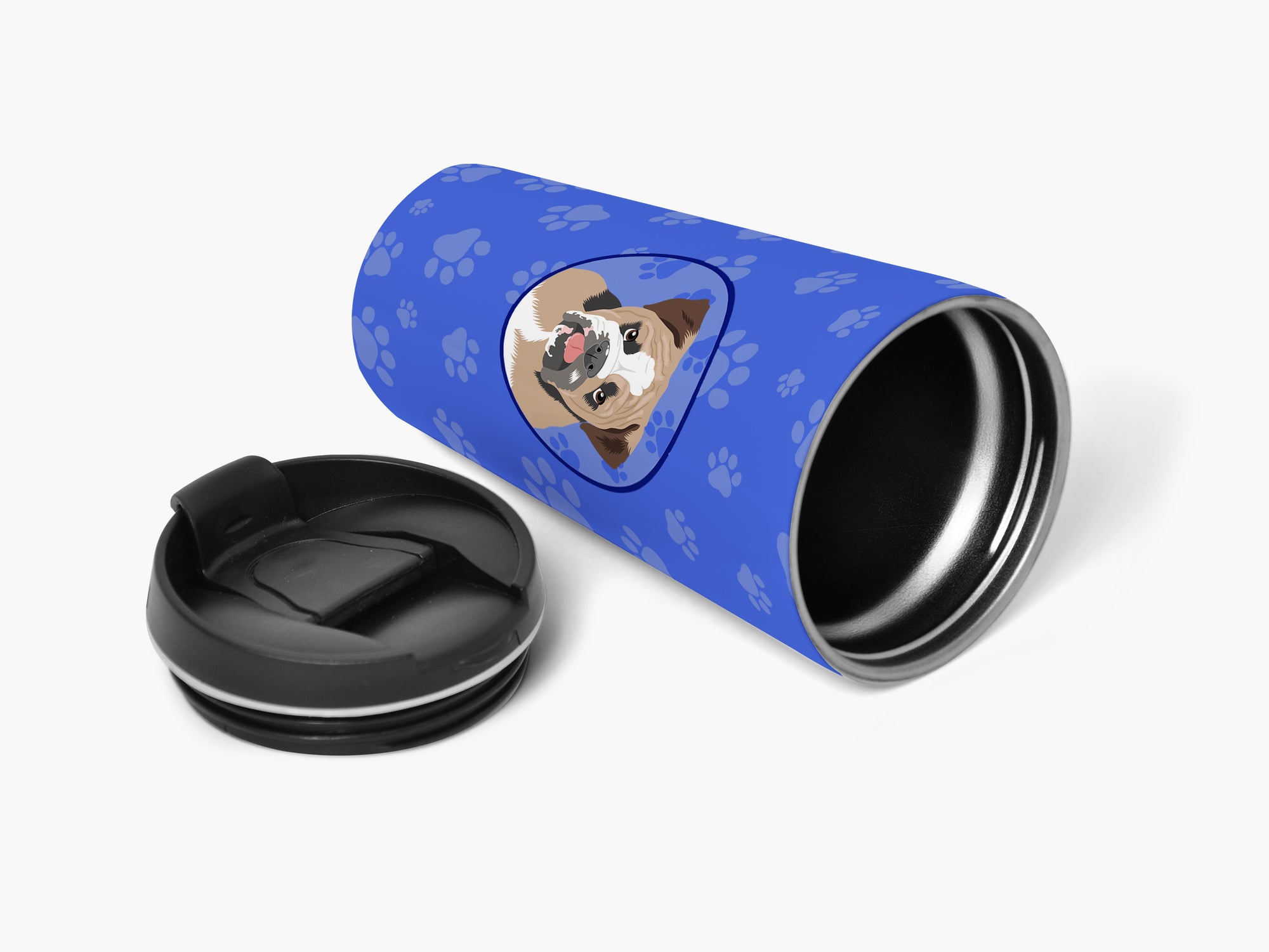 English Bulldog Tricolor #4  Stainless Steel 16 oz  Tumbler - the-store.com