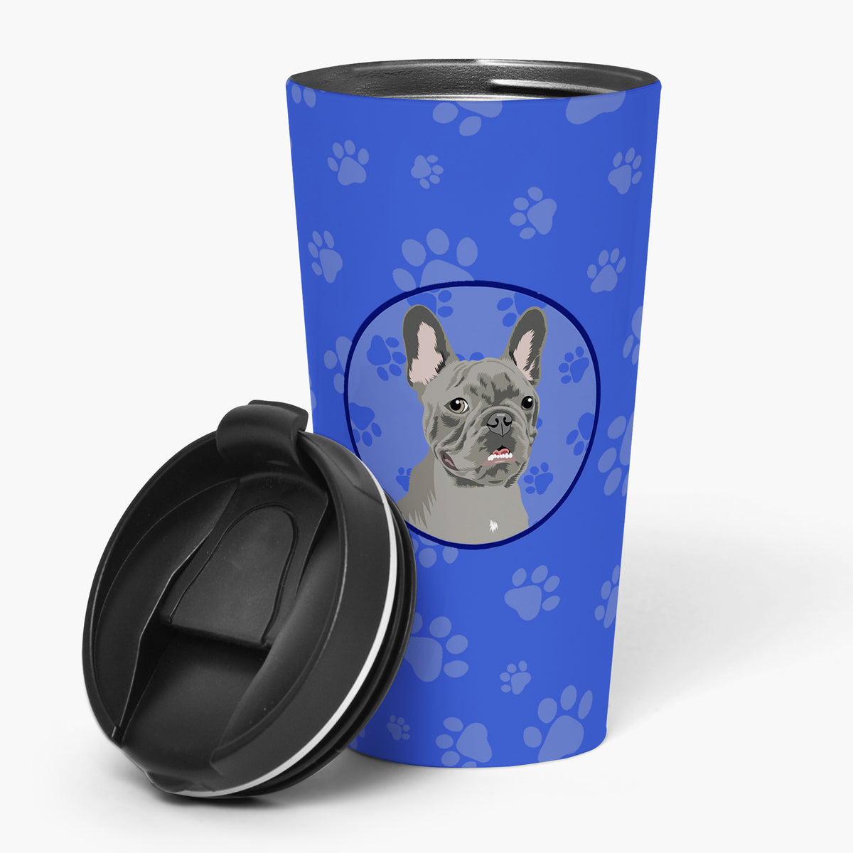 Buy this French Bulldog Blue  Stainless Steel 16 oz  Tumbler