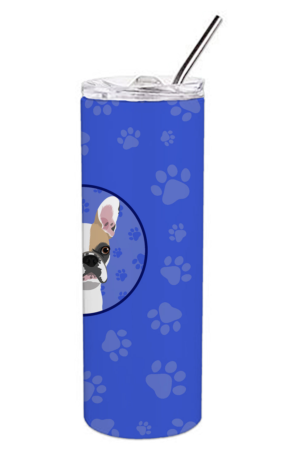 French Bulldog White #1  Stainless Steel 20 oz Skinny Tumbler - the-store.com