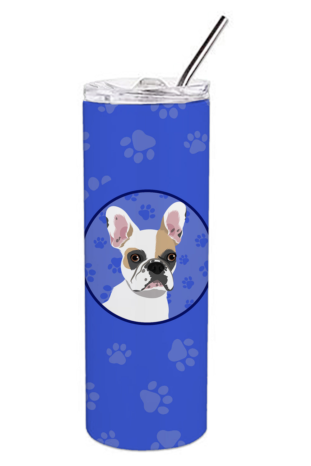 Buy this French Bulldog White #1  Stainless Steel 20 oz Skinny Tumbler